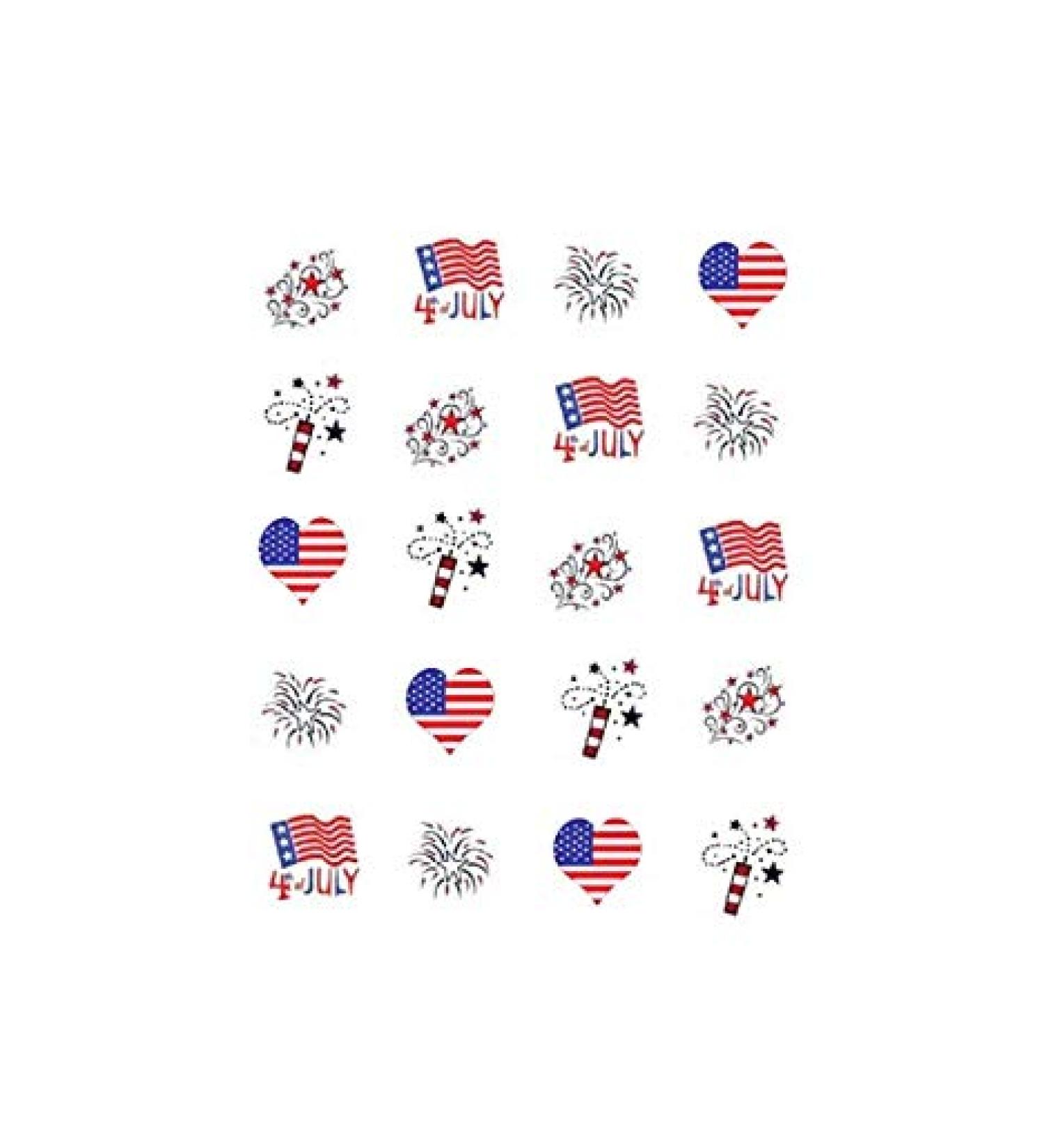 Red White & Blue (4th of July) Waterslide Nail Decals/Nail Art