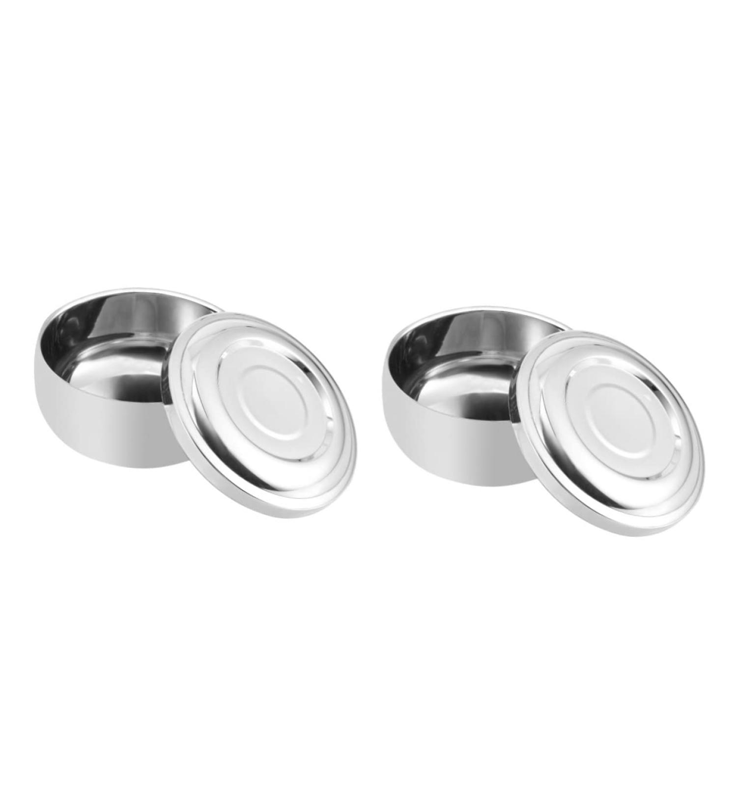 Frcolor 2-Pack Stainless Steel Shaving Bowl with Lid | Men's Shaving Soap Container | Foam Shell Design for Optimal Performance - Buy Online on GoSupps.com