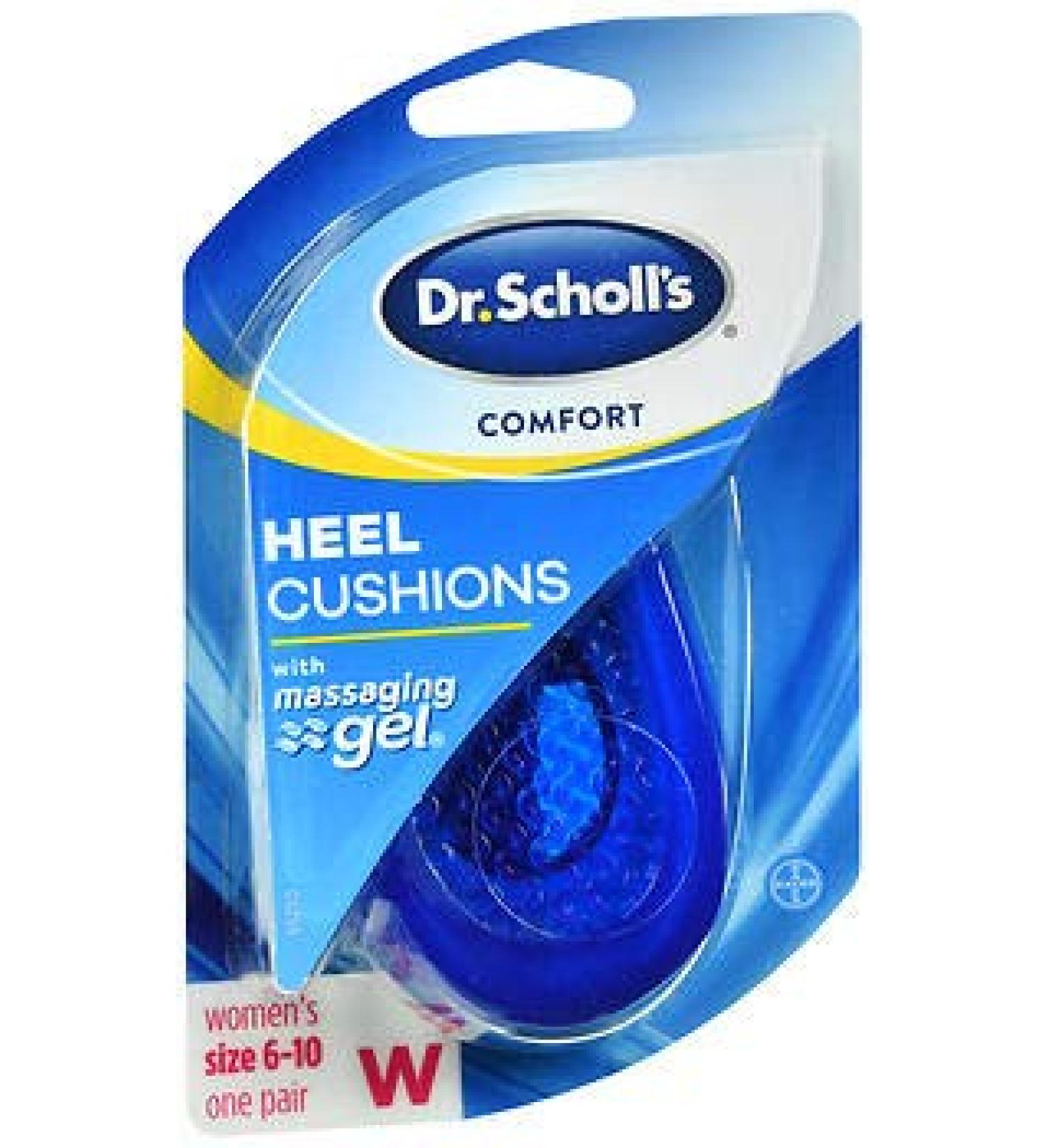 Dr. Scholl's Massaging Gel Heel Cushions for Women Size 6-10 - 1 PR Pack of 3