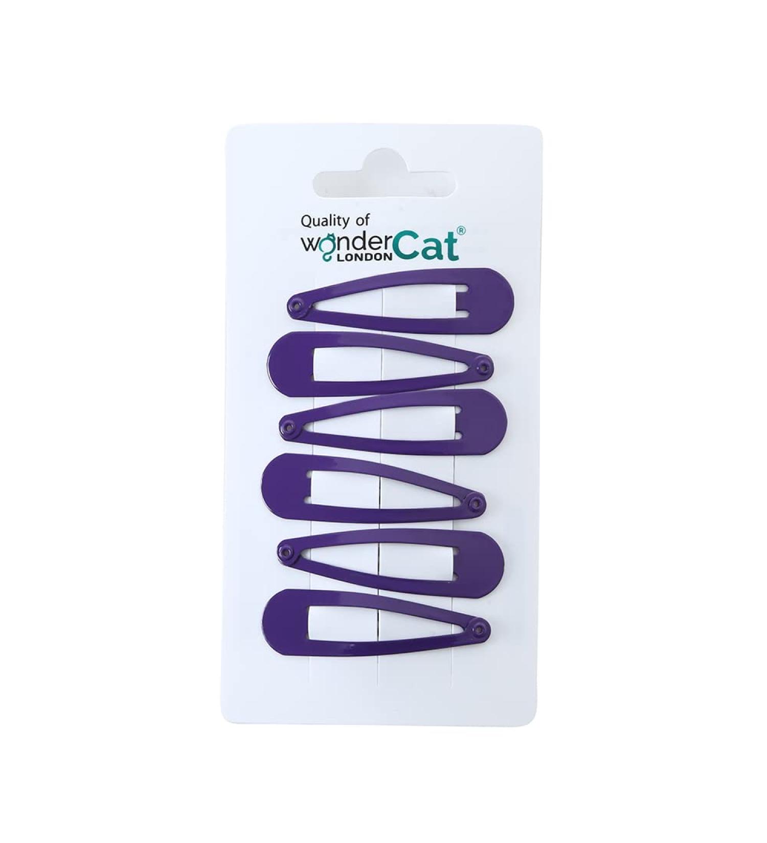 6 PCS Metal Snap Hair Clips - Purple Hair Grips 5CM Long - Buy Online on GoSupps.com