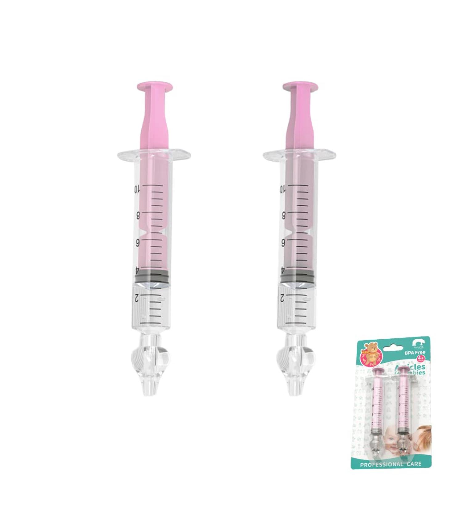 2Pcs Baby Nasal Aspirator Set | Reusable Silicone Suction Tip | Safe & Comfortable Nose Cleaner for Infants | Pink - Buy Online on GoSupps.com