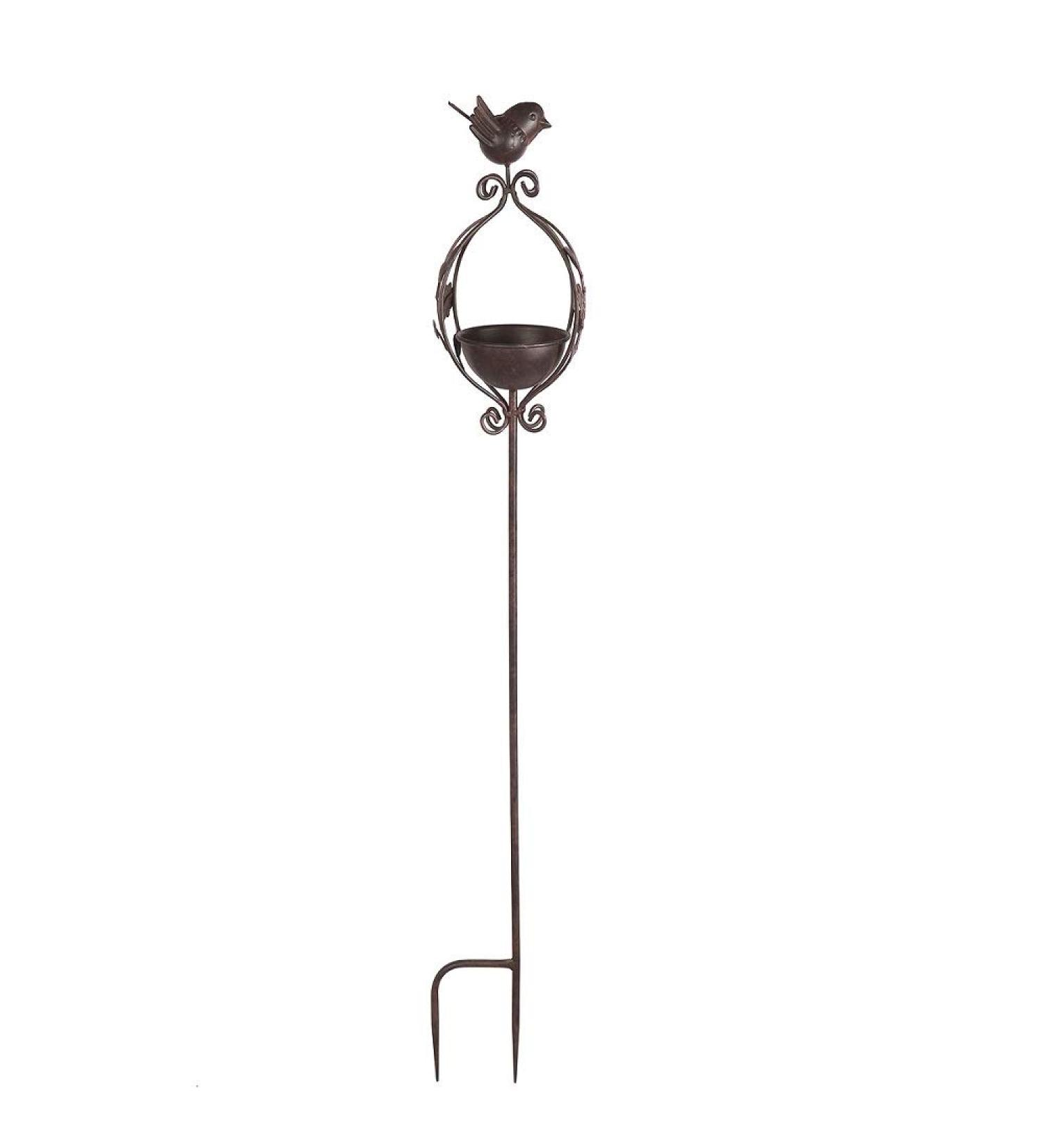 linoows Rustic bird bath for sticking antique bird bath bird feeding place iron