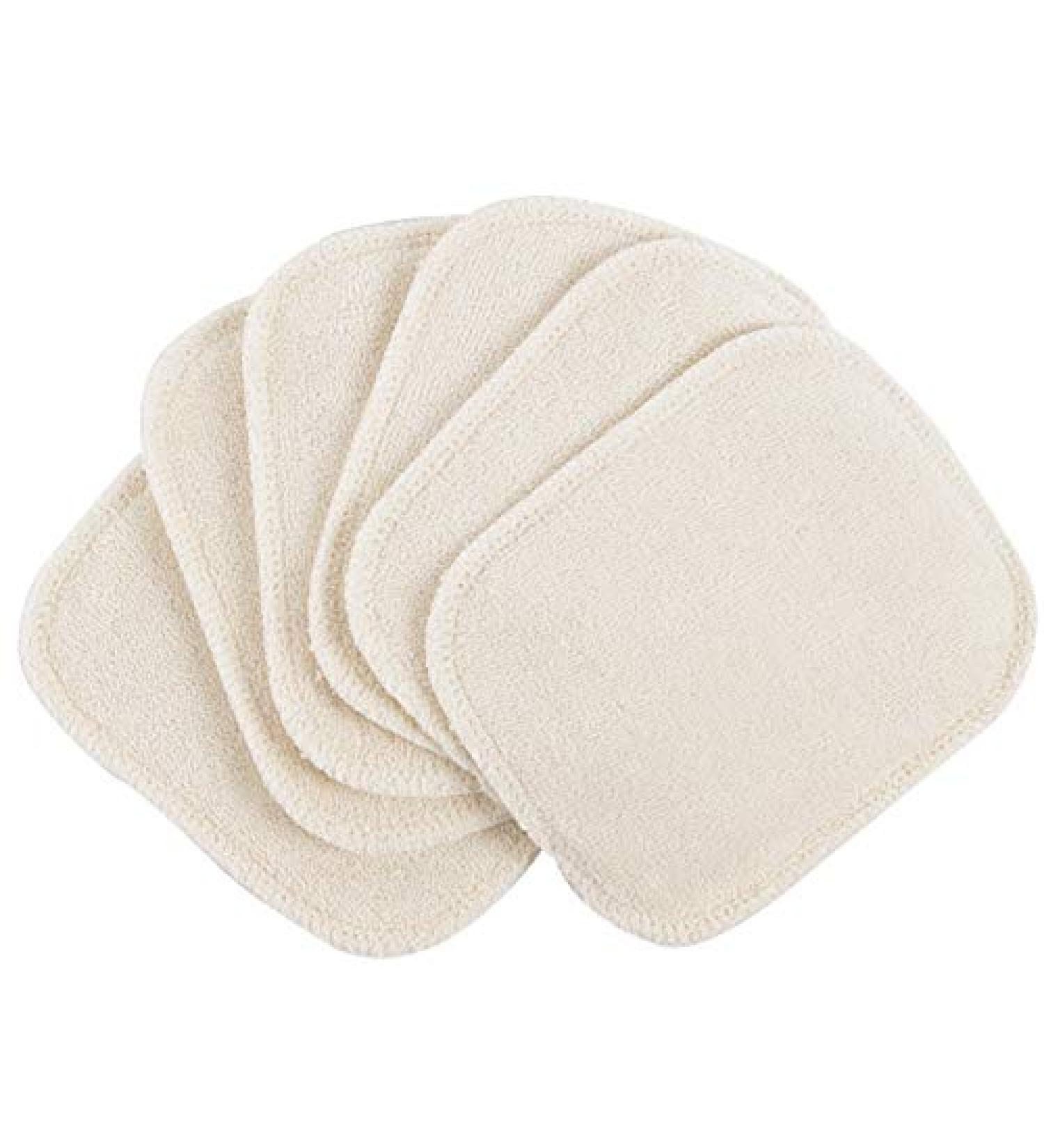 Washable cosmetic pads organic cotton natural coloured set of 6
