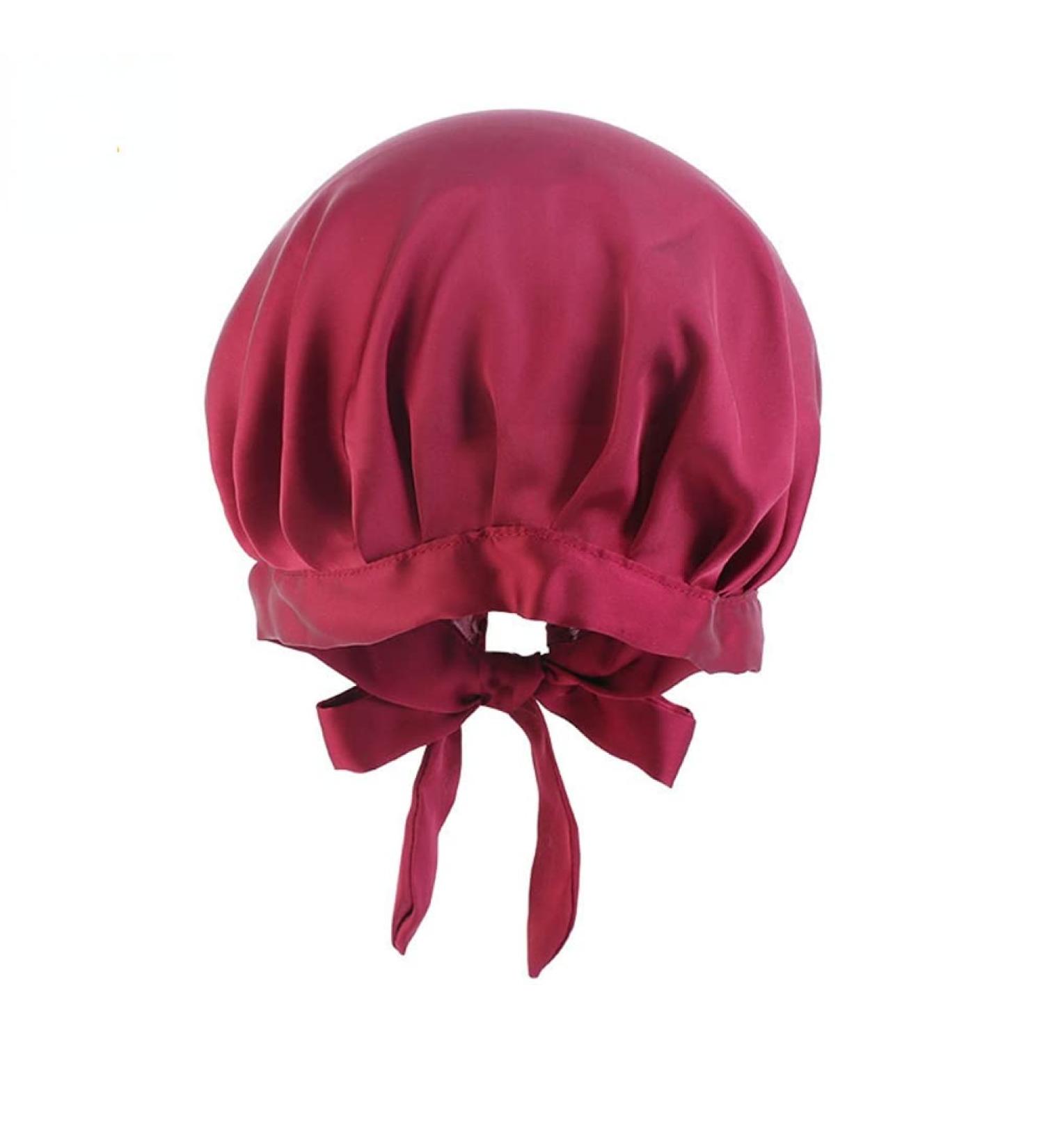 Mulberry Silk Sleep Cap - Red | Soft Silk Bonnet for Hair Care & Protection - Buy Online on GoSupps.com
