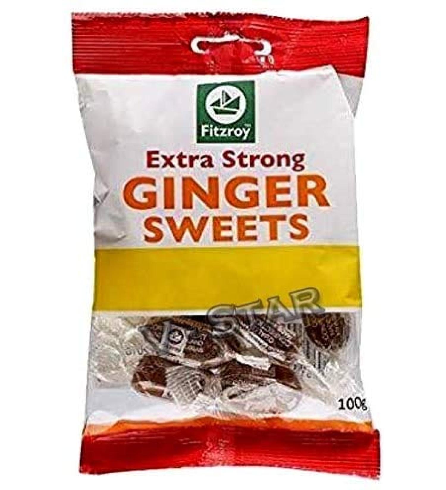 Fitzroy Extra Strong Ginger Sweets 100g