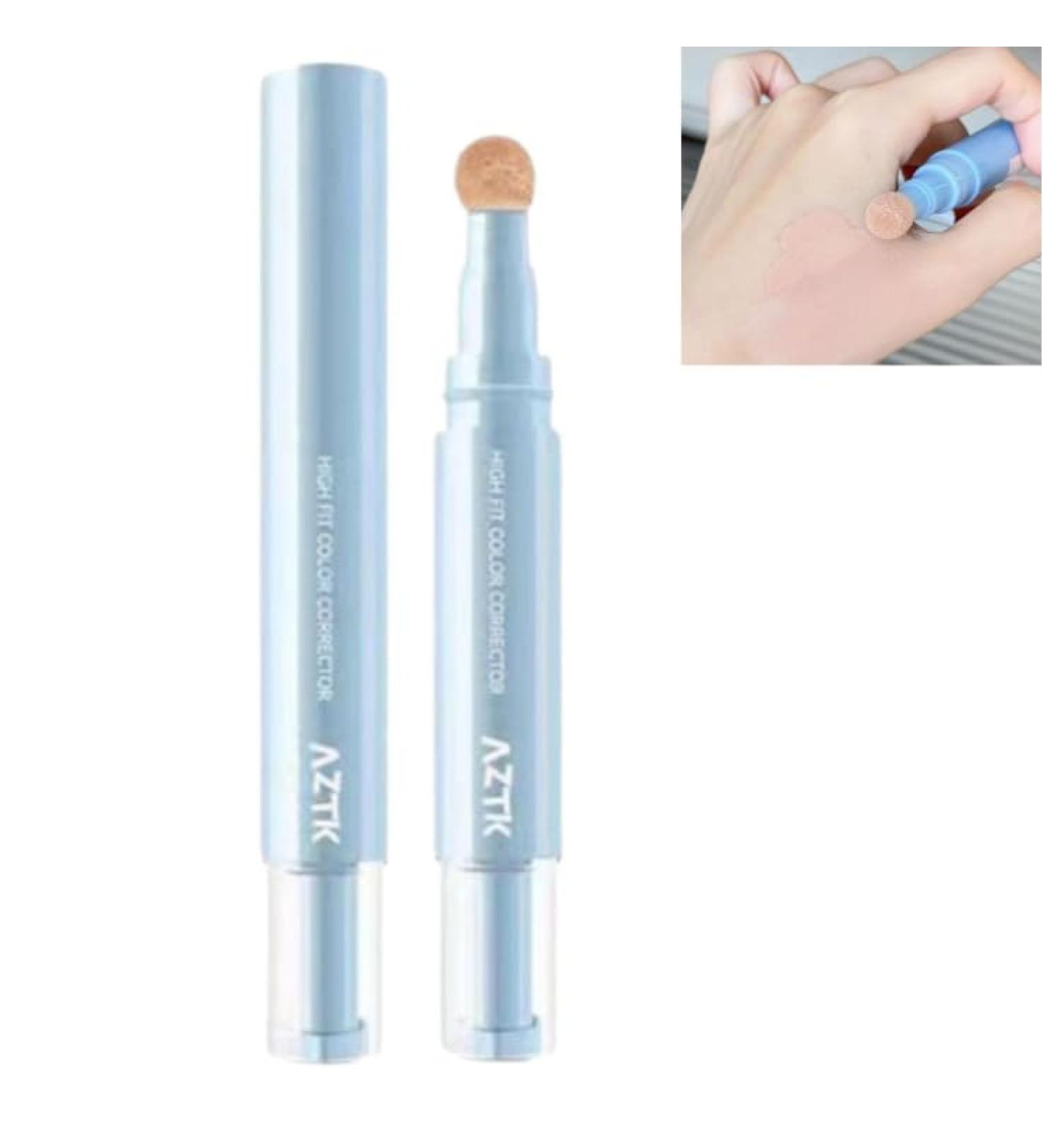 Aztk Concealer Pen Color Corrector Liquid with Sponge Head Long Lasting Moisturizing Liquid Makeup Highlighter Covers Blemishes Creates Flawless Makeup (03# 1) - Buy Online on GoSupps.com