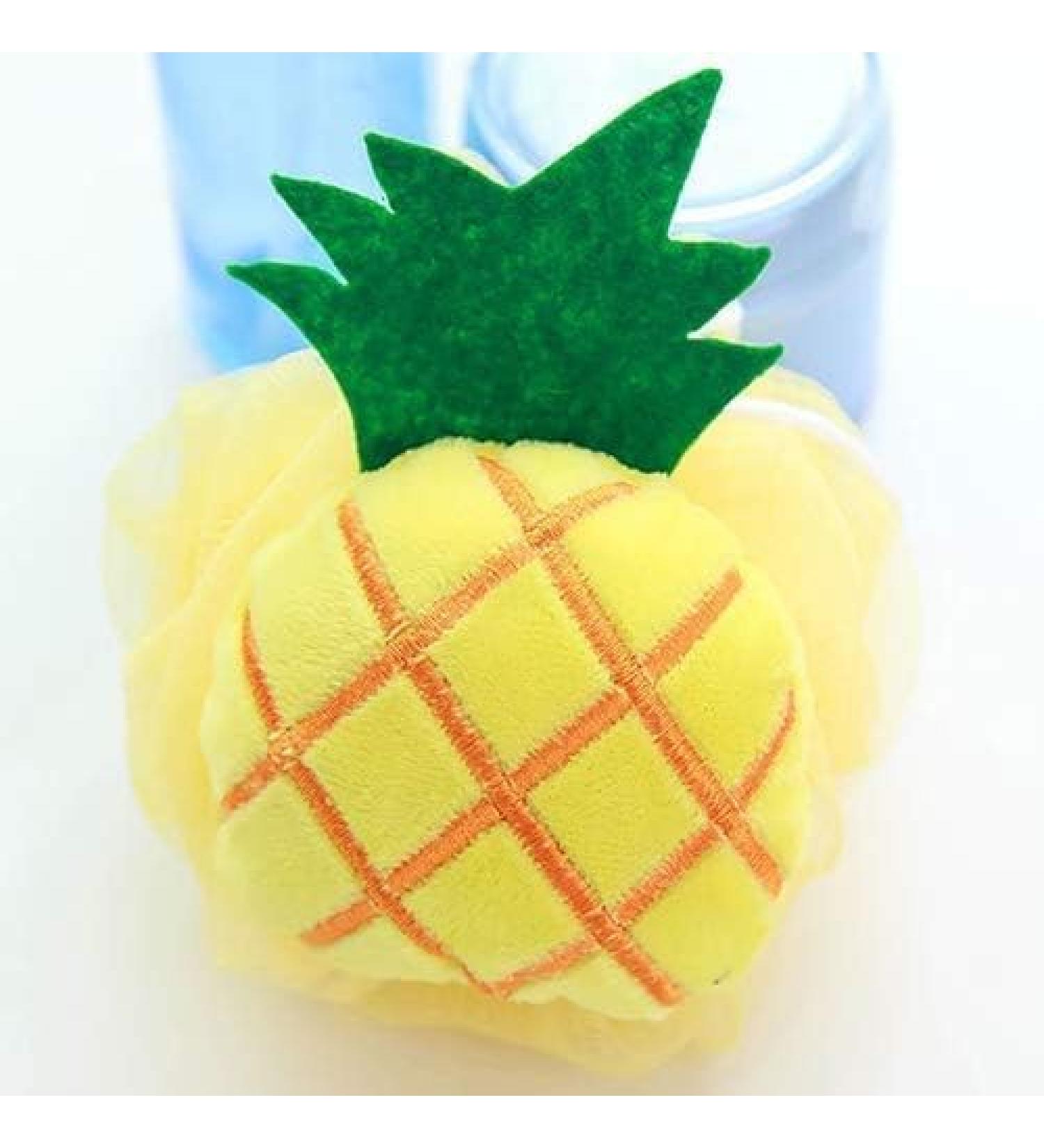 Yellow Pineapple Bath Puff | Soft Foam Shower Scrubber | Loofah Sponge for Adults - Perfect Body Cleaning Accessory - Buy Online on GoSupps.com
