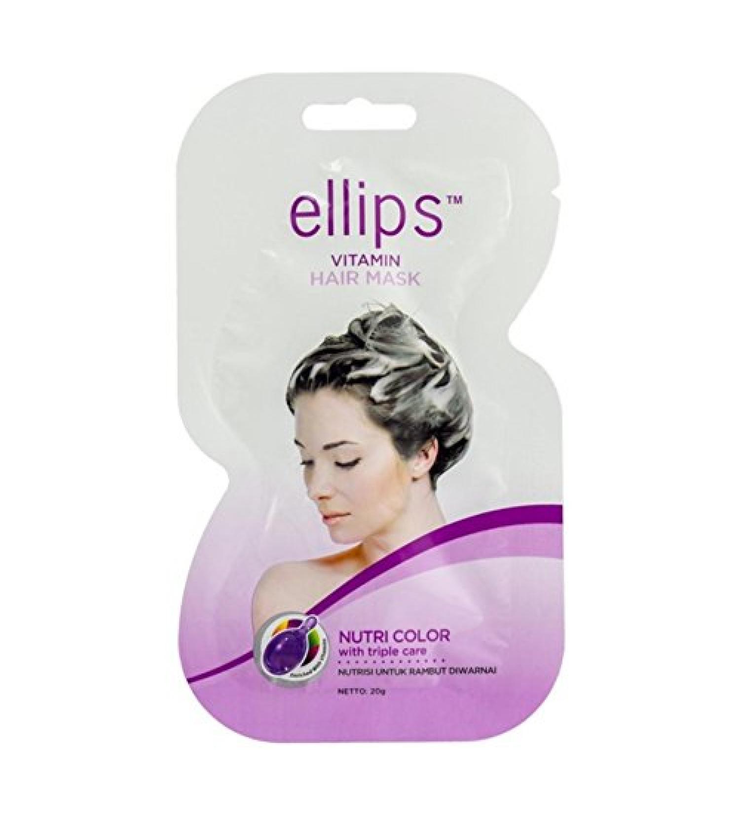 Ellips Hair Mask Nutri Color 20g - Pack of 10 - Intensive Hair Treatment - Buy Online on GoSupps.com