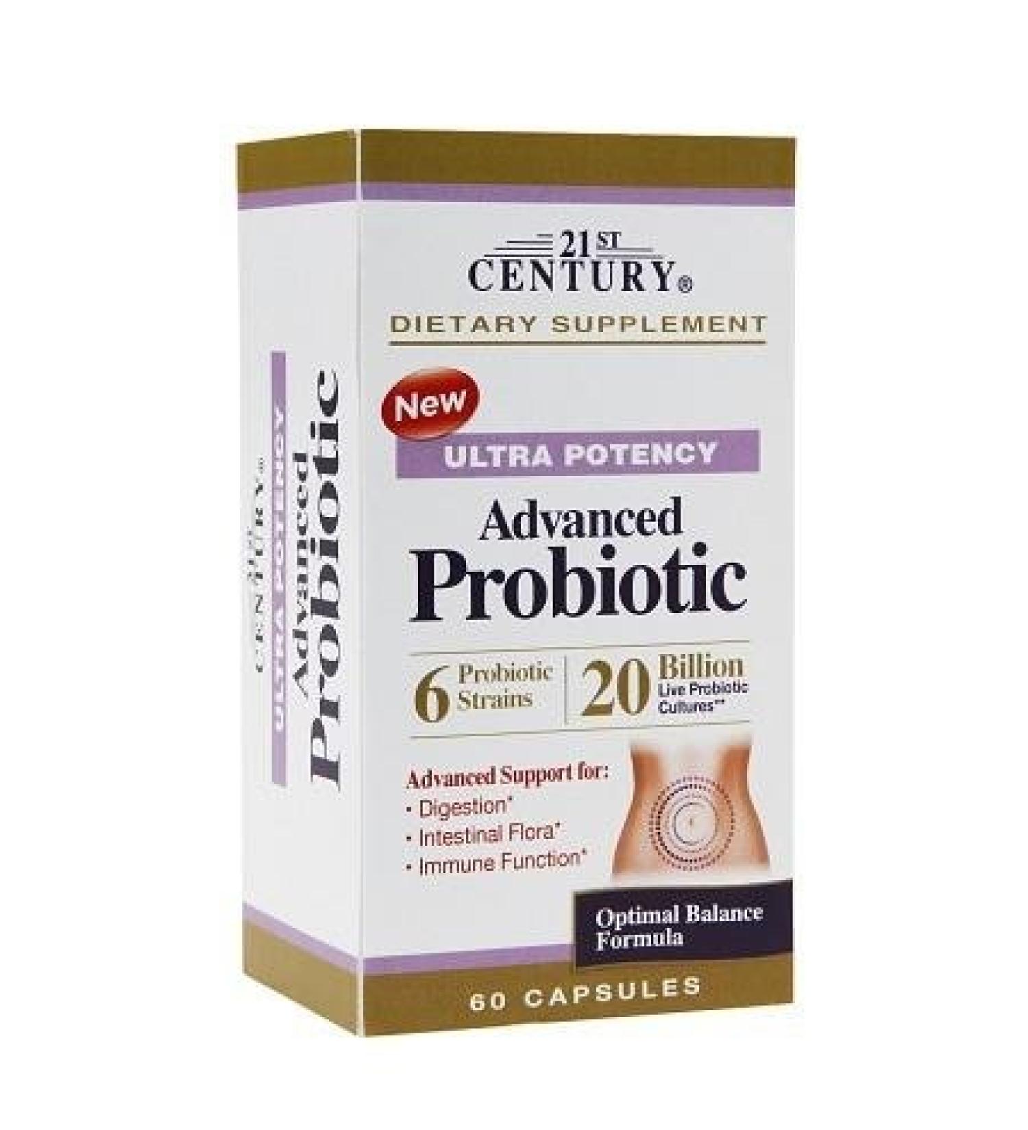 21st Century Ultra Potency Advanced Probiotic 20 Billion Live Probiotic Cultures Capsules
