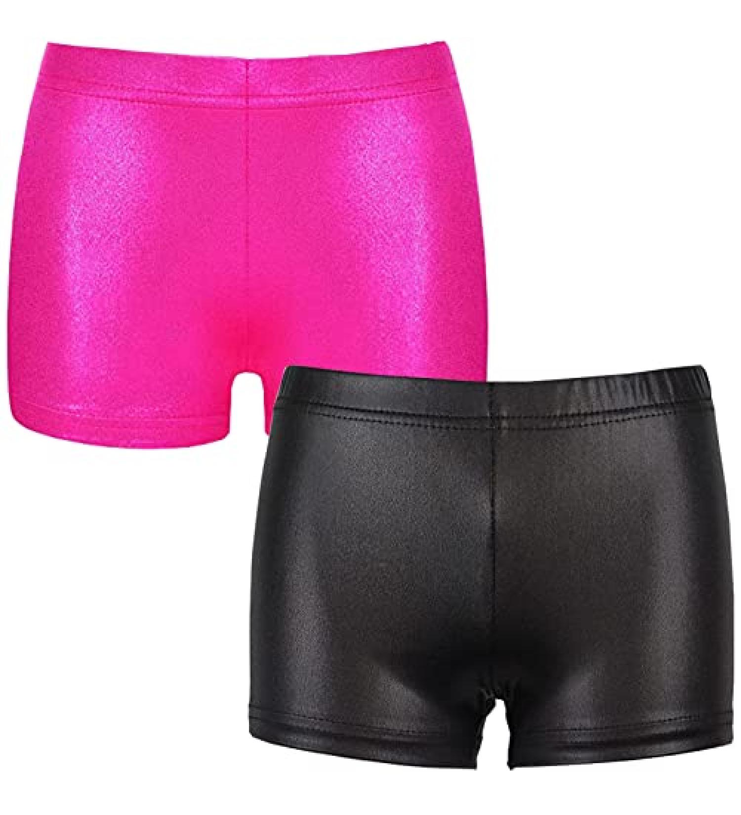 Girls' Sparkle Dance Gymnastics Shorts - Set of 2 | Kids Athletic Wear 5T - Buy Online on GoSupps.com
