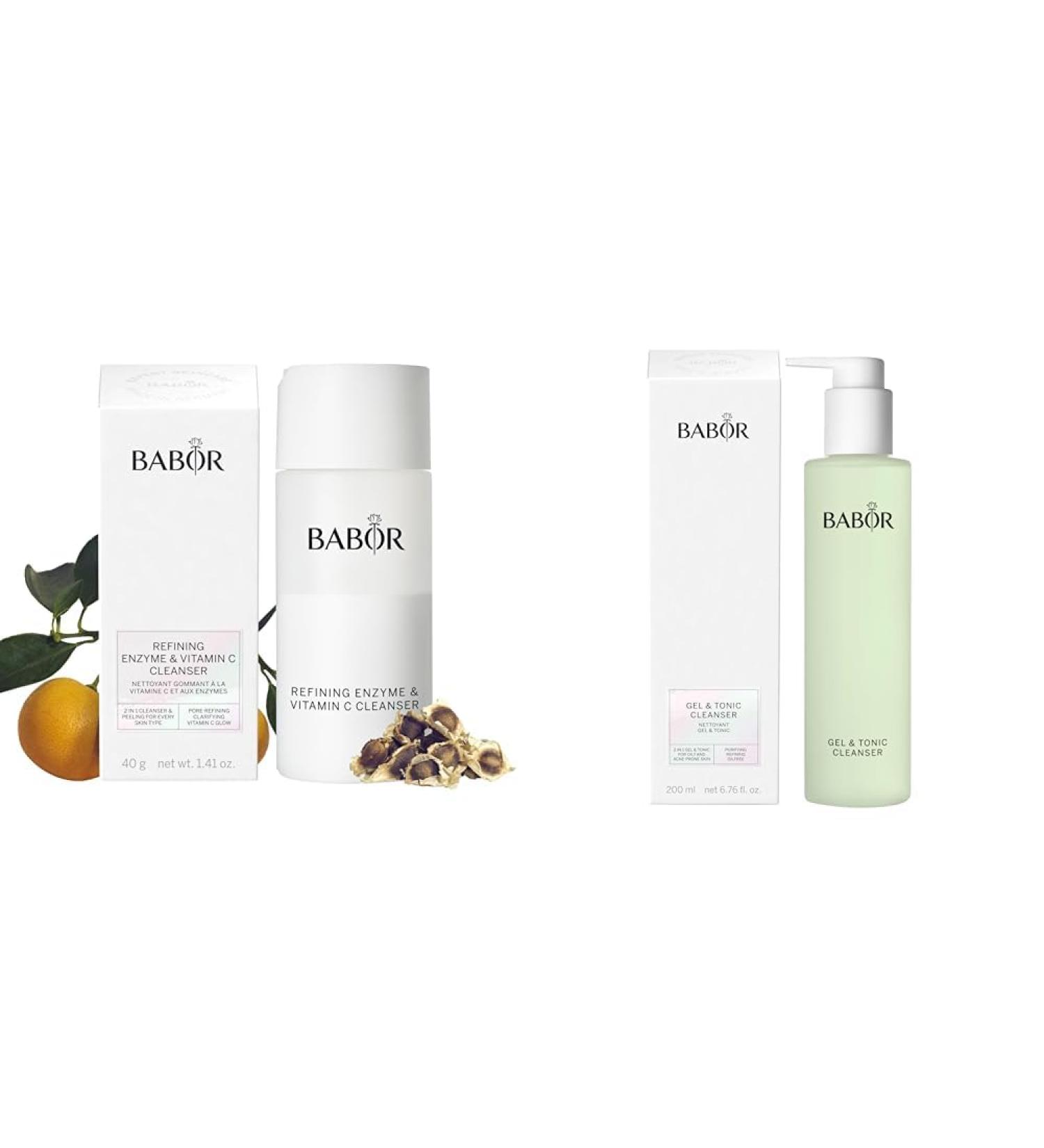 Babor Cleansing Enzymes Cleanser | Enzymatic Powder for Oily & Impure Skin | Vitamin C | 2023 Launch Bundle with Gel & Tonic | International Shipping - Buy Online on GoSupps.com