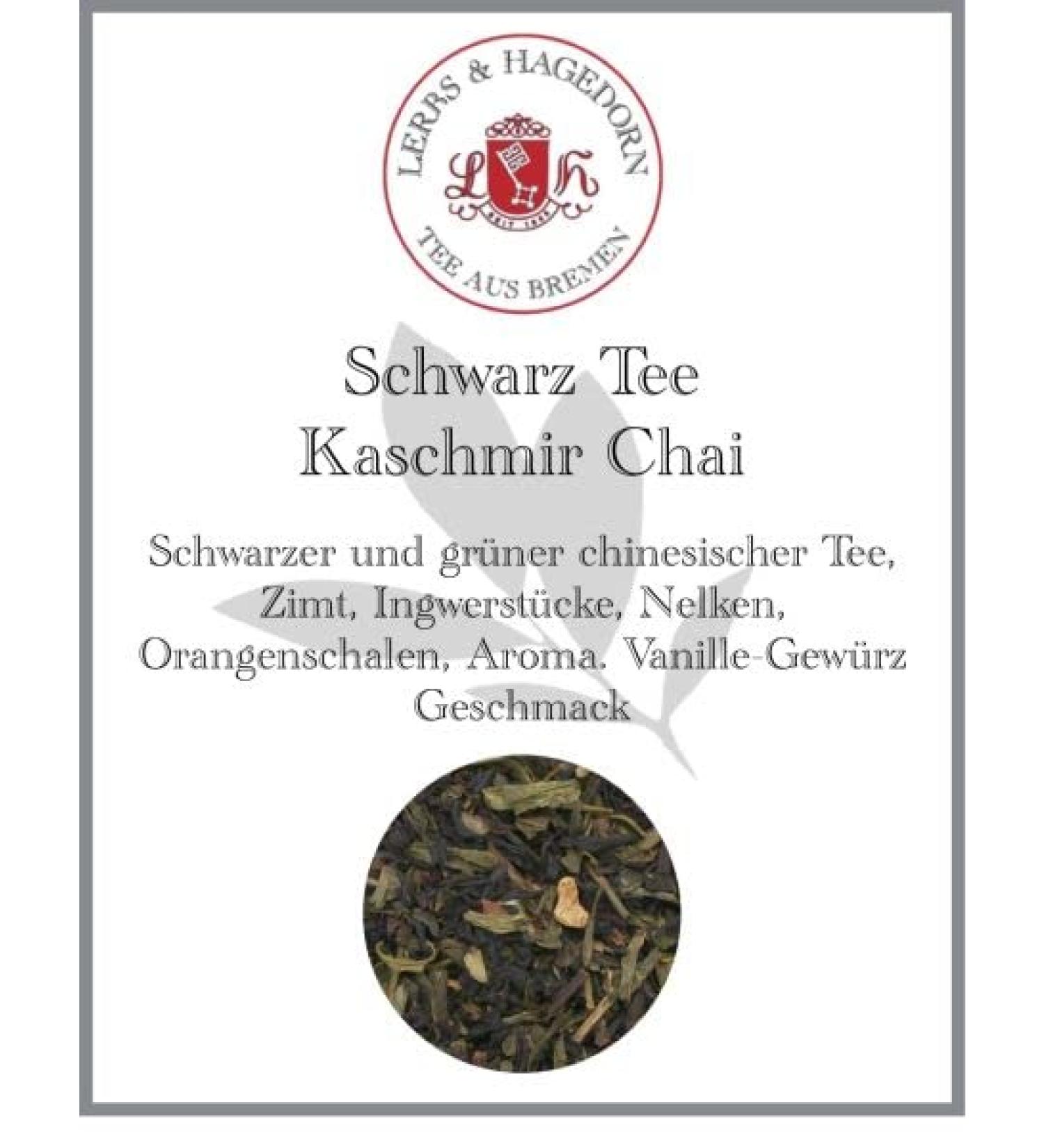  Lerbs & Hagedorn Lerbs & Hagedorn Kashmiri Black Tea Chai | Vanilla Spice Flavor 250g (approx. 20 liters) cinnamon ginger pieces - Buy Online on GoSupps.com