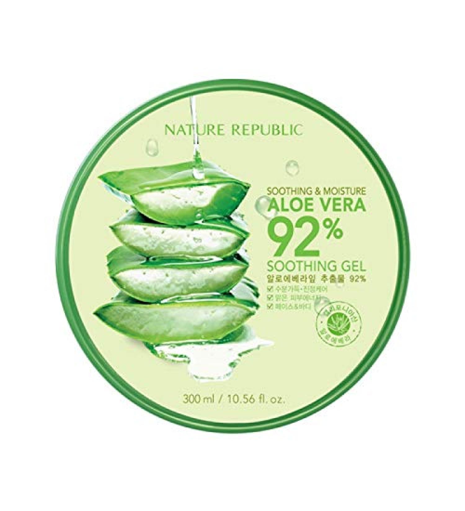 Nature Republic New Soothing & Moisture Aloe Vera 92% Gel  10.56 Fl Oz 10.56 Fl Oz (Pack of 1) GEL