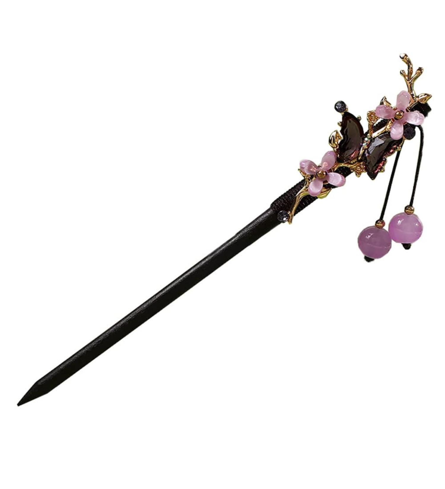 Vintage Wood Flower Hairpin For Women Chinese Hairpins Clips Tassel Flower Chopsticks Hair Sticks Wooden Hair Forks Jewelry for Women Hair Styling Hair Decoration (C) - Buy Online on GoSupps.com