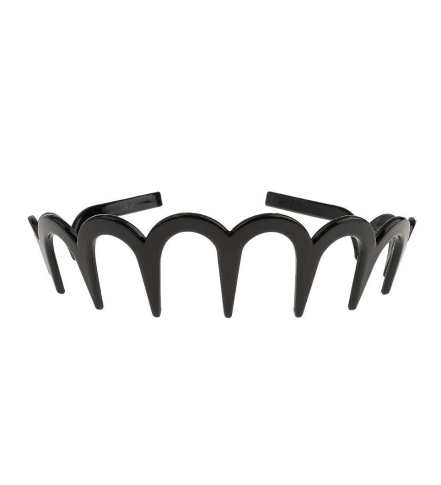 Wavy Hairhoop Unisex Wavy Headband Black Spring Wavy Metal Hair Band with Long Teeth Hairhoop Sports Headband Headwear Accessories Black 1pc - Buy Online on GoSupps.com
