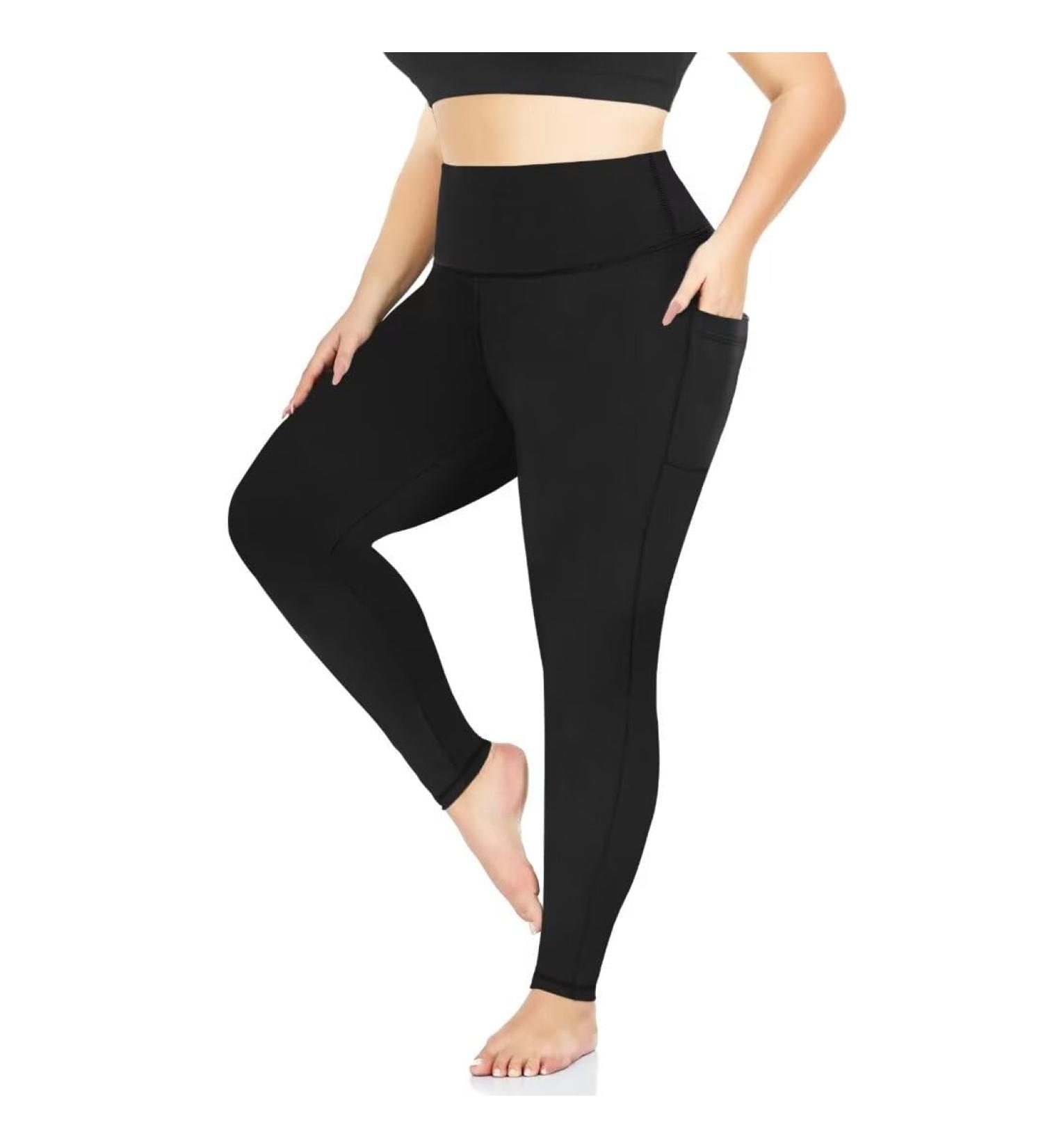Buy TNNZEET Plus Size Leggings for Women - High Waist with Pockets Large Sizes 3XL - Perfect for Sports & Gym Black - Buy Online on GoSupps.com