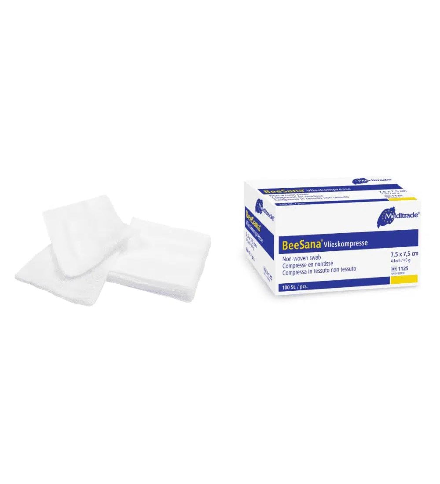 BeeSana Vlieskompresse unsteril 4-fach 40 g 10 x 10 cm | Packung (100 St ck)