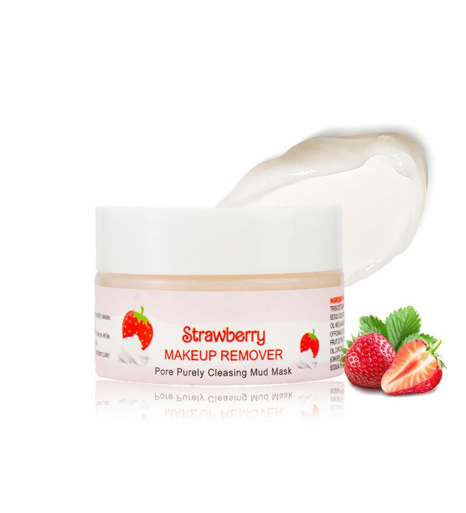 Strawberry Mini Cleansing Makeup Remover Balm - Travel Size Gentle Nourishing Balm for Deep Pore Cleansing | Refreshing Melting Oil for Men & Women - Buy Online on GoSupps.com