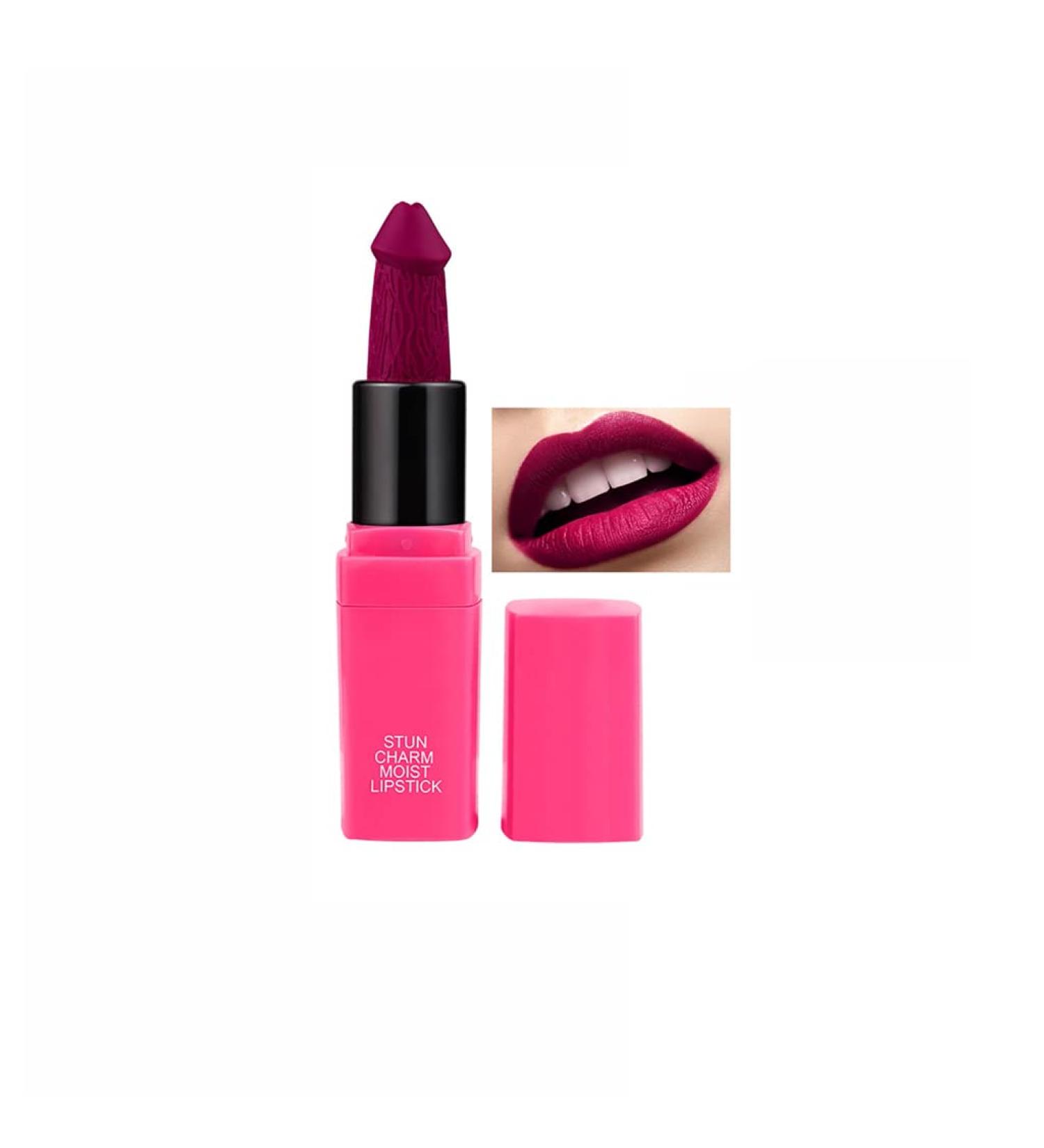 Funny Lipstick Creative Styling Head Matte Velvety Lip Gloss Moisturize Long Lasting High Pigmented Cute Lip Tint 1 Count (Pack of 1) D - Buy Online on GoSupps.com