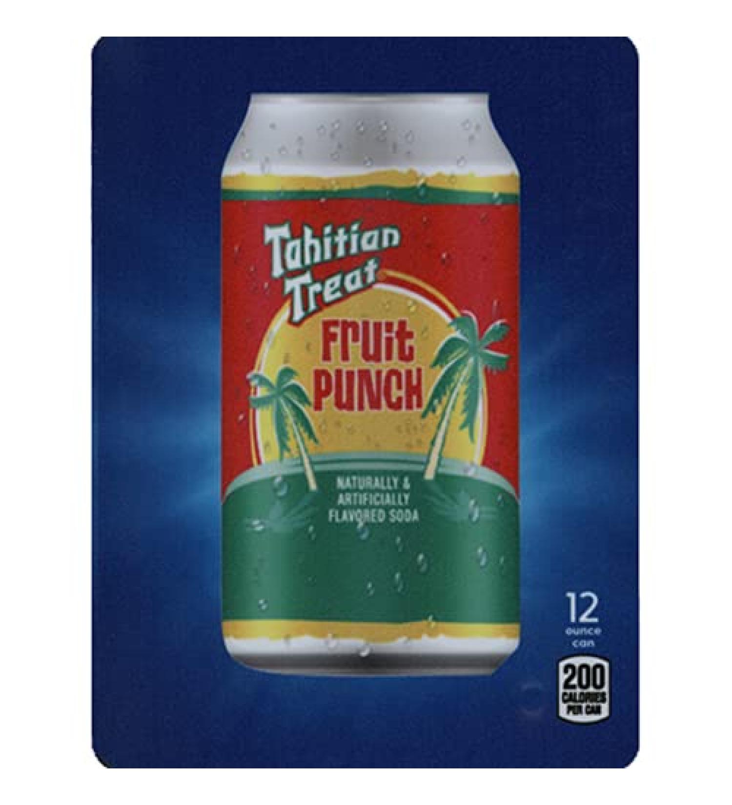 Tahitian Treat Fruit Punch Cans- Fruity Flavor Caffeine-Free Soda Pop Fridge Pack Sparkling beverage Carbonated Soft Drink-12 FL Oz (Pack of 12) - Buy Online on GoSupps.com