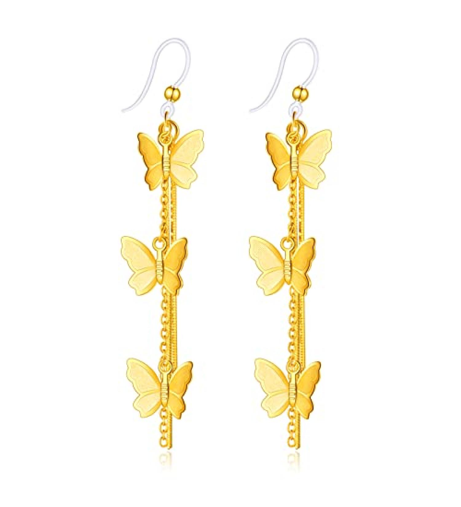 KMEOSCH Butterfly Drop Dangle Plastic Earrings - Hypoallergenic Hooks for Sensitive Ears - Buy Online on GoSupps.com