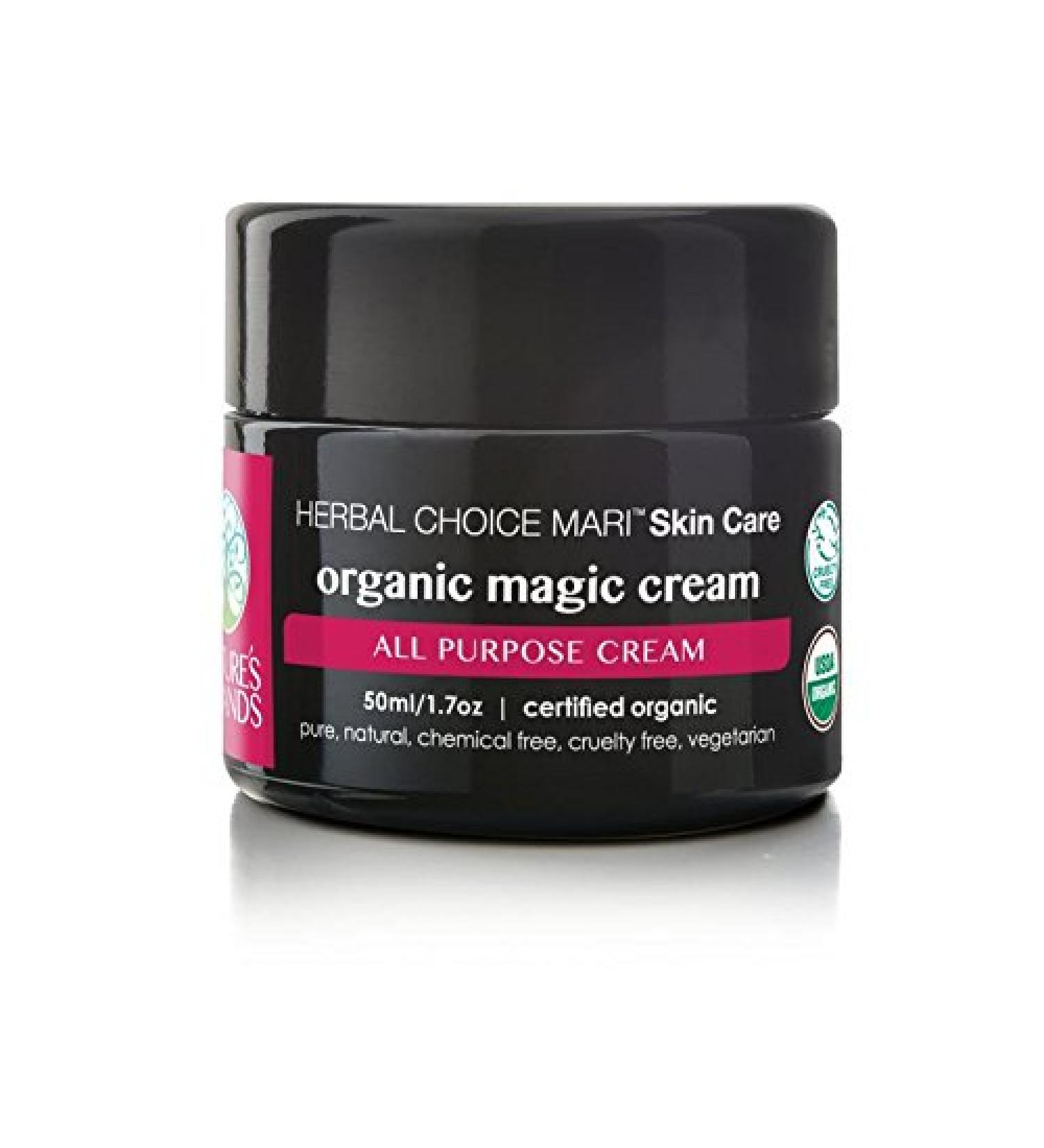 Organic Magic Cream (Healing & Repair) by Herbal Choice Mari (1.7 Fl Oz Glass Jar) - No Toxic Synthetic Chemicals - TSA-Approved Travel Size 1.7 Fl Oz (Pack of 1) Organic