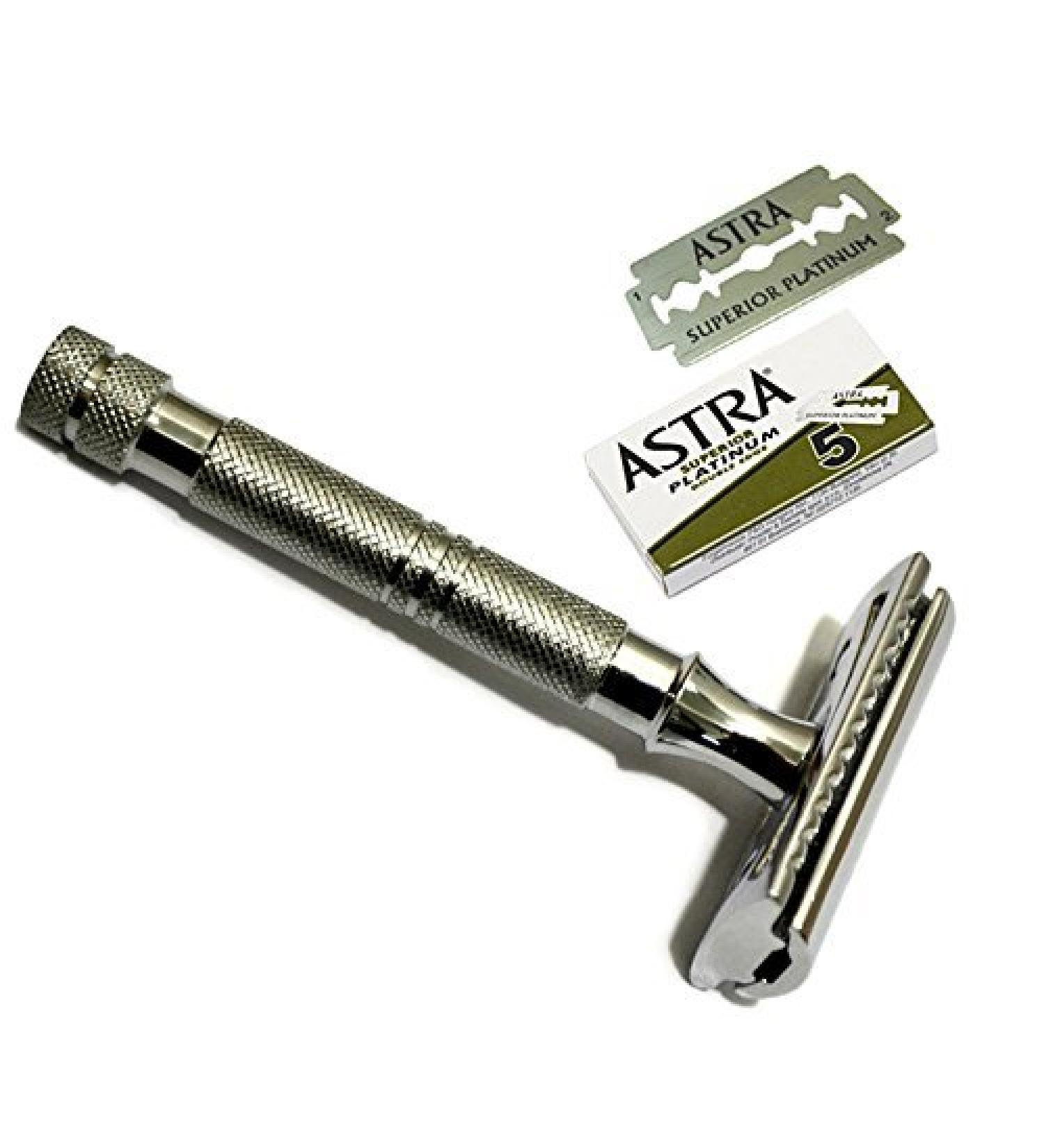 CS-203 Classic Samurai Slim Long Handled Safety Razor | Includes 5 ASTRA Double Edge Blades | Premium International Shipping - Buy Online on GoSupps.com