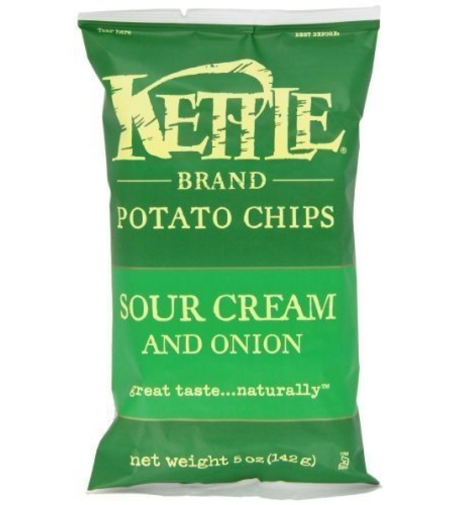 Kettle Foods Potato Chips Sour Cream and Onion 5 oz (142 g)