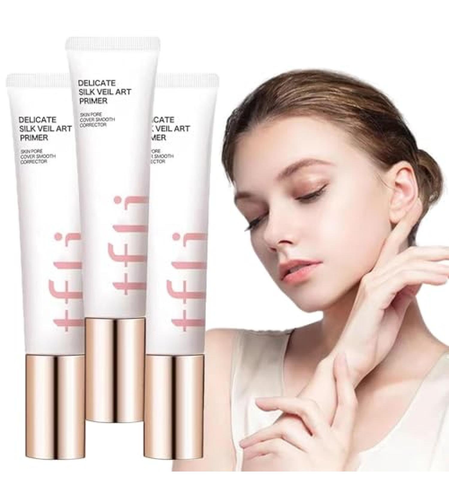 Fine Silk Veil Art Primer - Pore Covering & Smoothing Corrective Cream | Tfit Makeup Base - Set of 3 for Flawless Skin - Buy Online on GoSupps.com