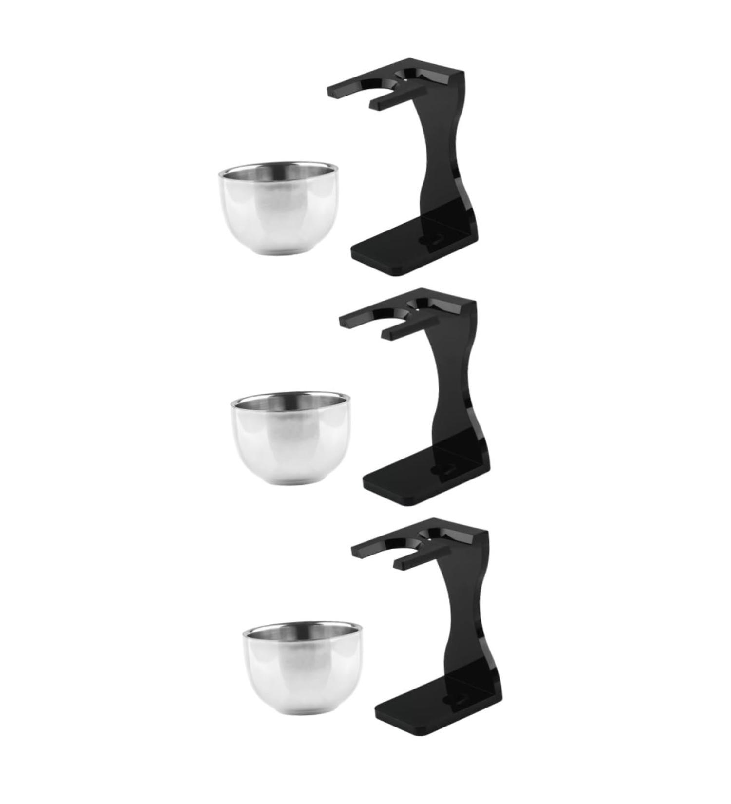 Minkissy 3-Piece Shaving Set: Stainless Steel Razor Soap Bowl & Stand Optimal Grooming Tools for Men - Buy Online on GoSupps.com