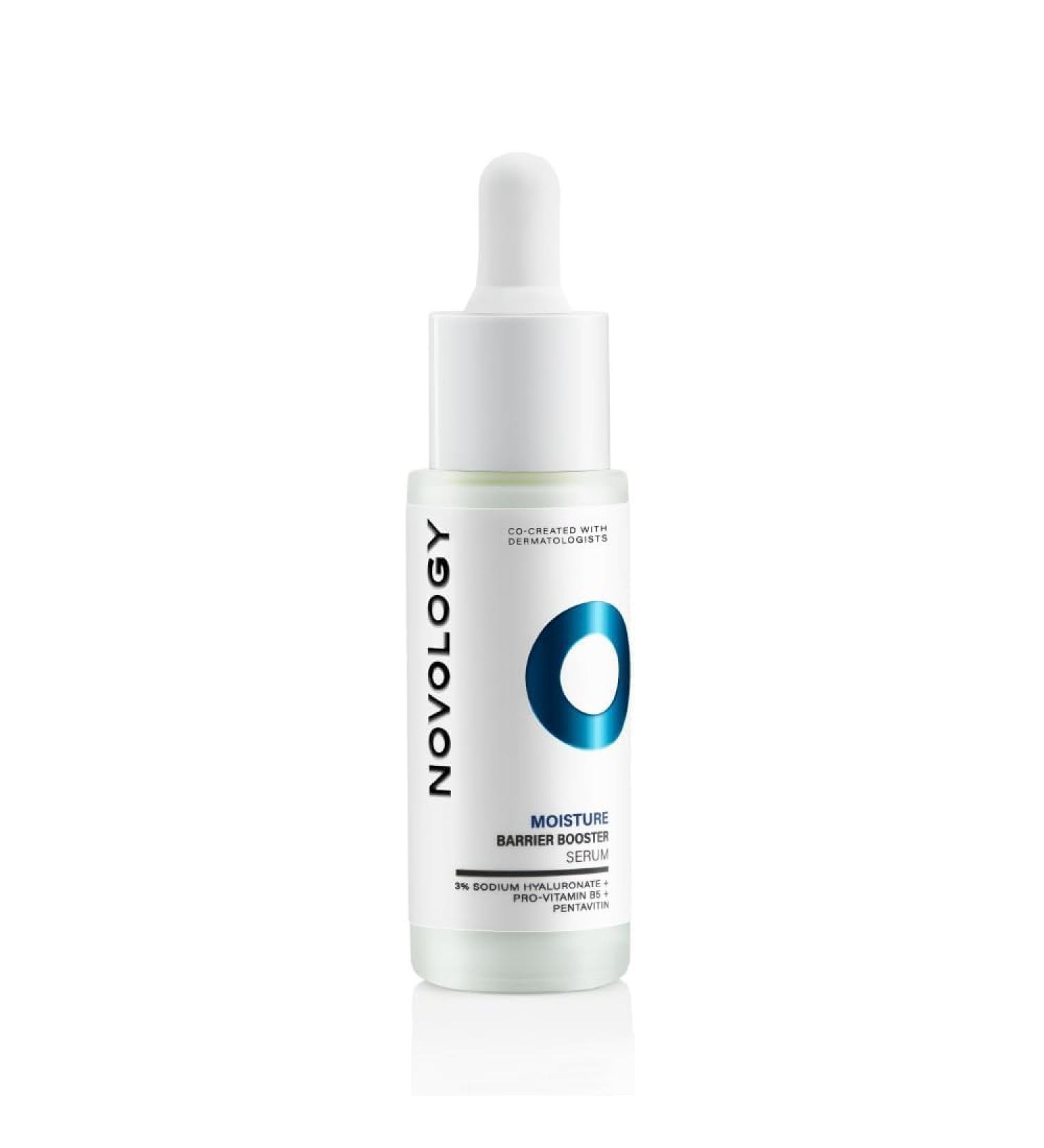 N.ovology Moisture Barrier Booster Serum with Hyaluronic Acid Pro-Vitamin B5 & Pentavitin for 48 hours of Hydration | For Dry skin Sensitive Skin | Non-Sticky | 28ml - Buy Online on GoSupps.com