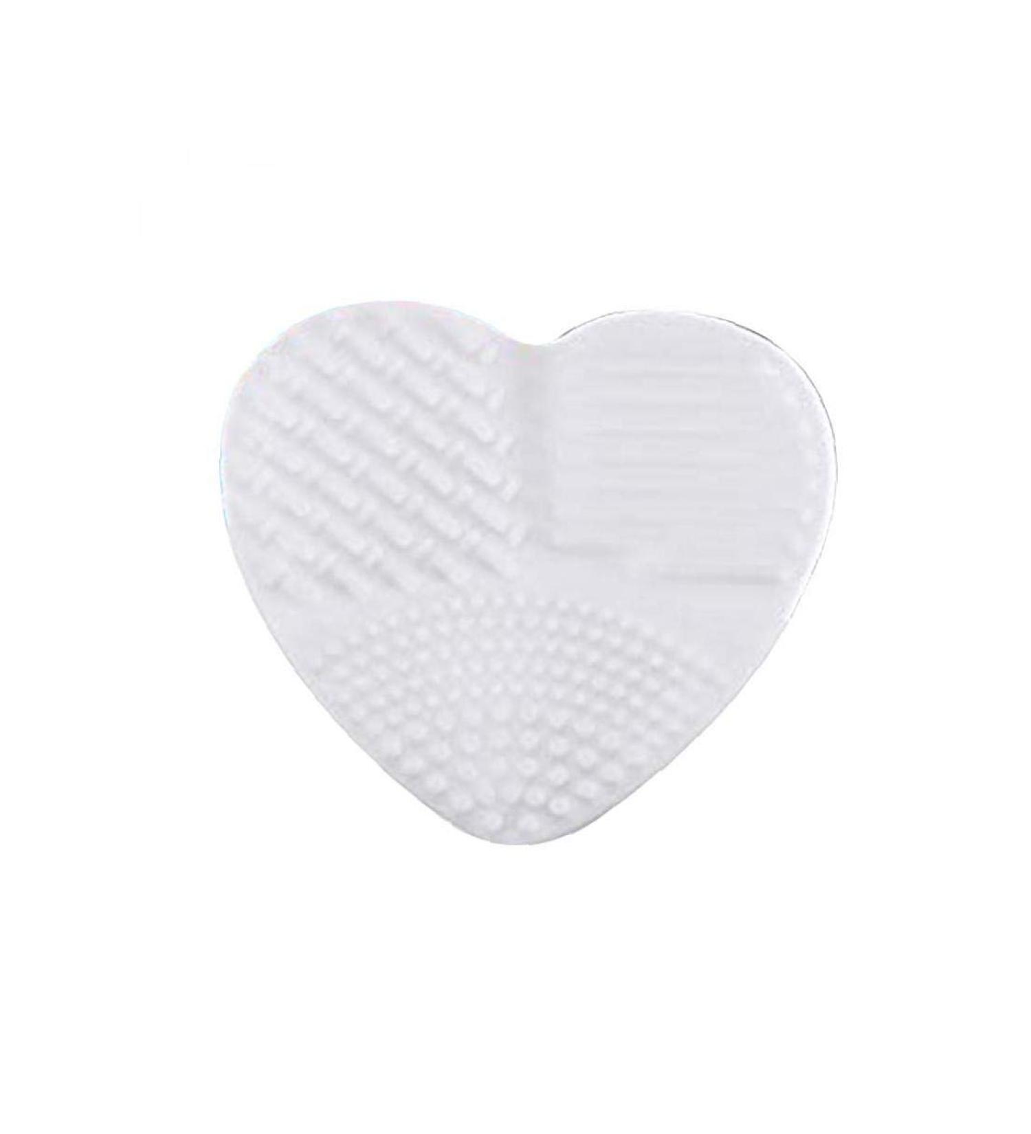Heart-Shaped Silicone Makeup Brush Cleaner | 1pc Scrubber & Washing Mat for Beauty Tools - Buy Online on GoSupps.com