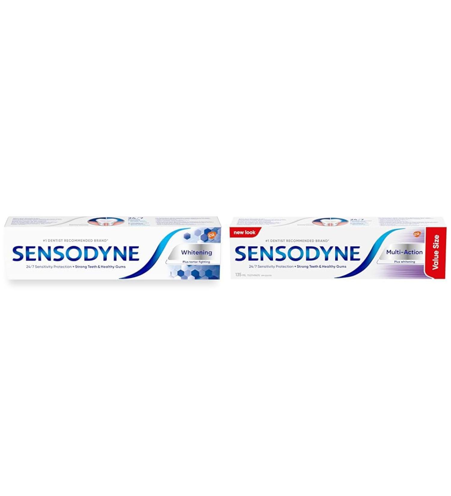 Sensodyne Whitening & Tartar toothpaste Strengthens Protects and Whitens Sensitive Teeth 100 mL & Multi-Action Toothpaste Strengthens and Protects Sensitive Teeth Clean Mint 135 mL Tartar Toothpaste + Toothpaste 135 Ml 100 ml (Pack of 1) - Buy Online on GoSupps.com