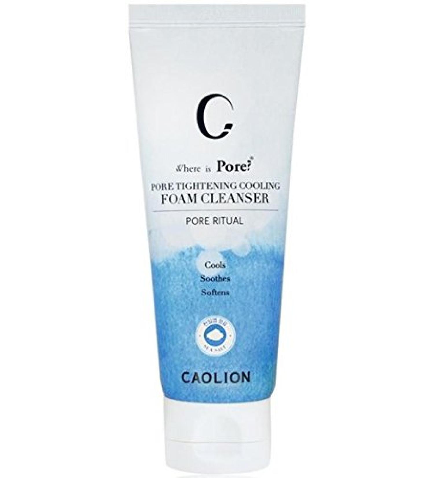 Caolion Pore Tightening Cooling Foam Cleanser - Reduce Pores Firm Skin & Soothe Face & Body - 3.38 fl oz | International Shipping Available - Buy Online on GoSupps.com