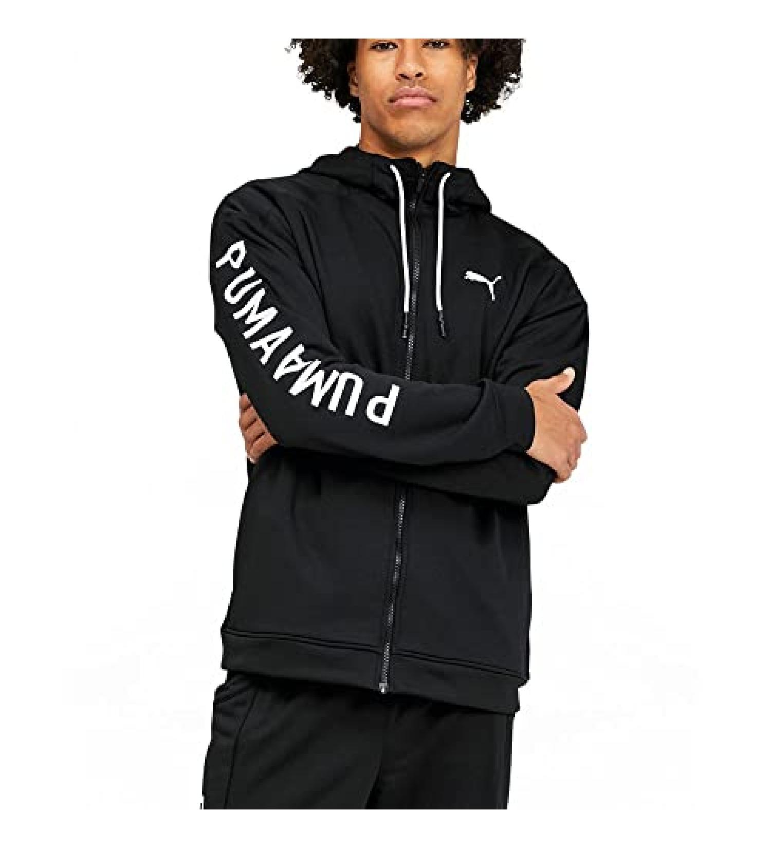 PUMA Men's Train Logo Hoodie - Black | Small | Coats & Jackets for Casual Outerwear - Buy Online on GoSupps.com