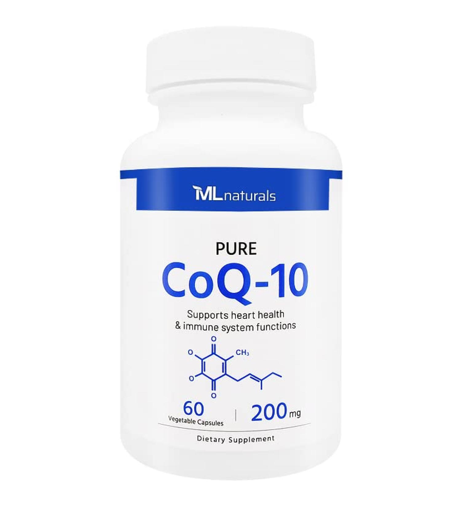 Buy Pure CoQ-10 200 mg - 60 Vegetable Capsules | Premium Quality Health Supplement - 2-Month Supply - Buy Online on GoSupps.com