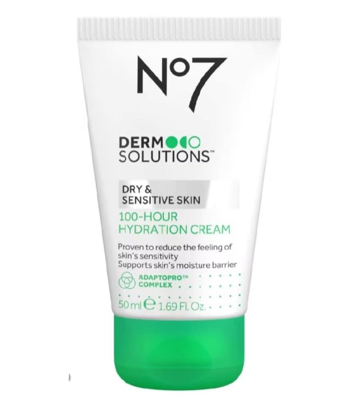 Boots No7 Derm Solutions 100-Hour Hydration Cream Suitable for Dry & Sensitive Skin 50ml