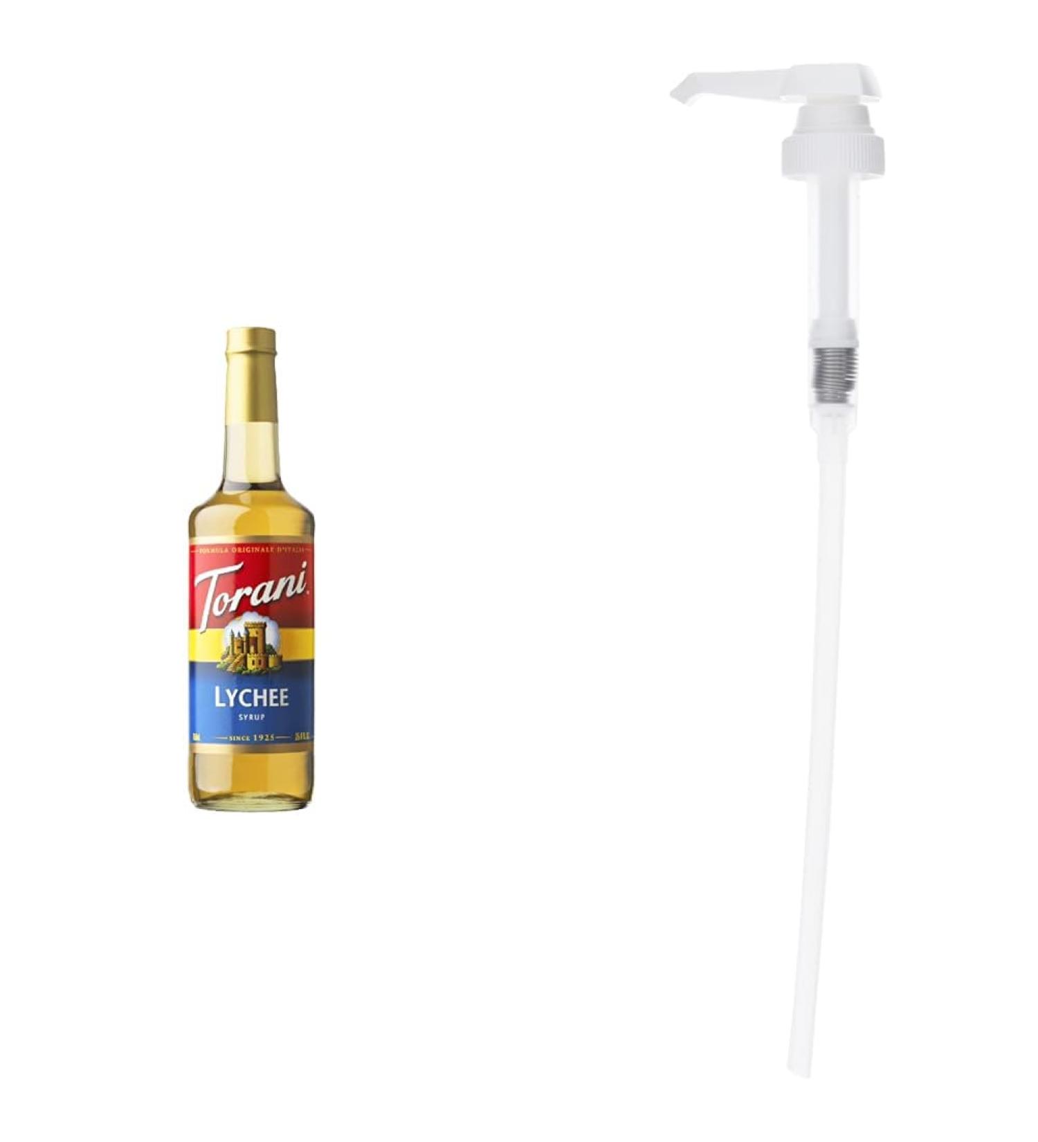 Torani Lychee Flavour Syrup 750ml and Torani Flavored Flavour Syrup Pump for 750ml Flavour Syrup + Flavour Syrup Pump