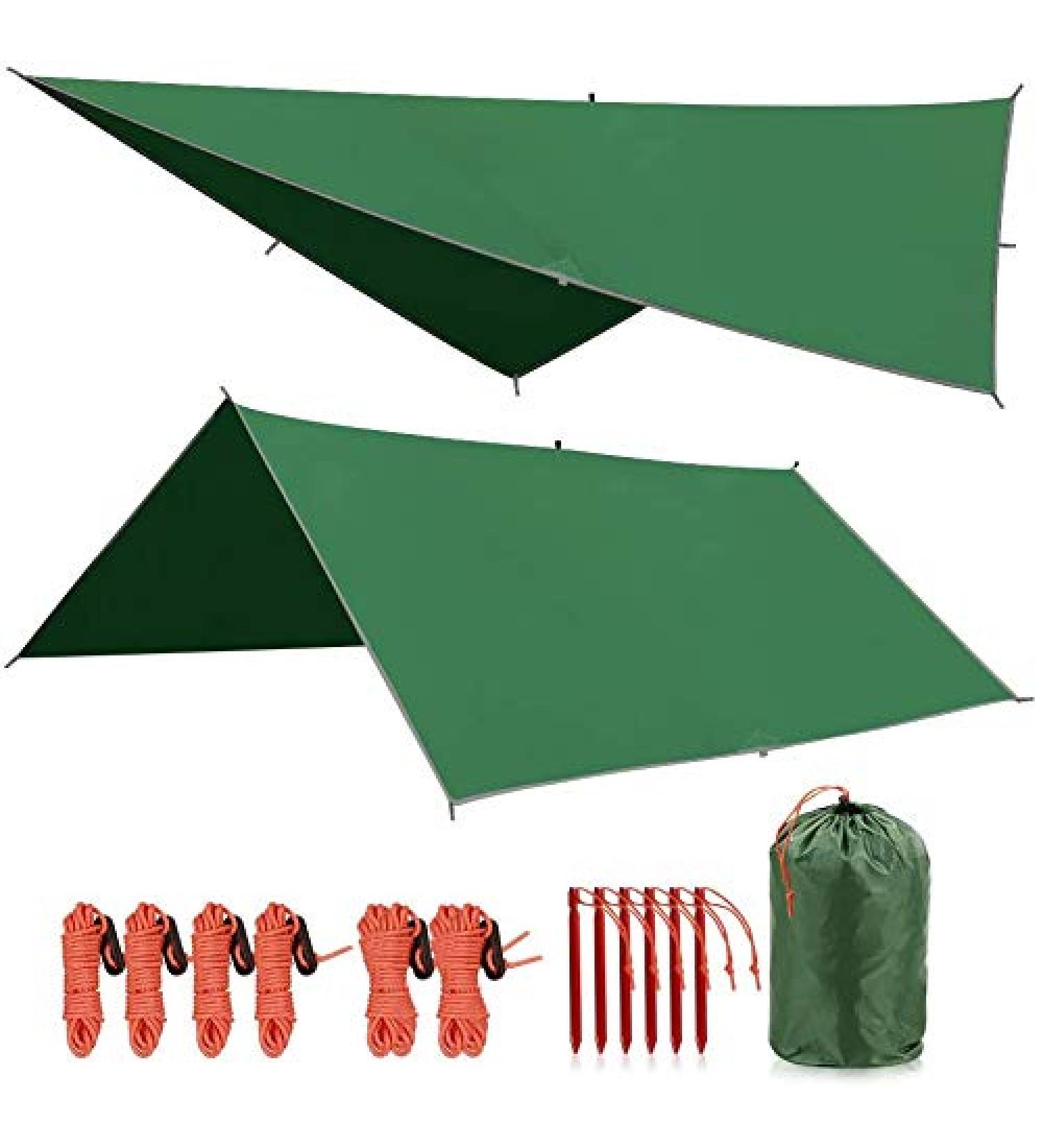 REDCAMP Hammock Rain Fly Camping Tarp Waterproof  10x10ft Lightweight Backpacking Rain Tarp Shelter for Hiking Outdoor  Green Green 10*10ft - Buy Online on GoSupps.com