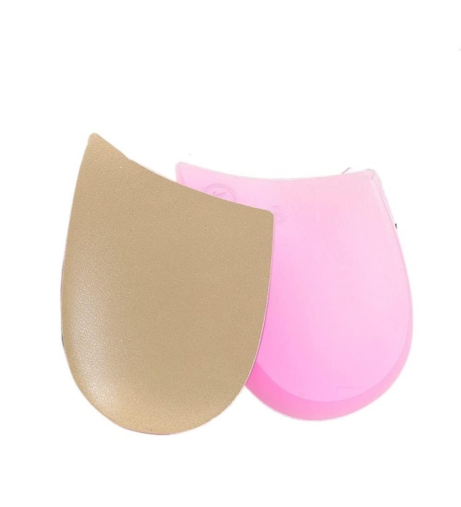 Liner Heel Cups GEL Heel Protectors Foot Orthotic Inserts Adult Premium Stand for Plantar Fasciitis and Heel Blister Prevention(Pink base apricot noodles Medium)