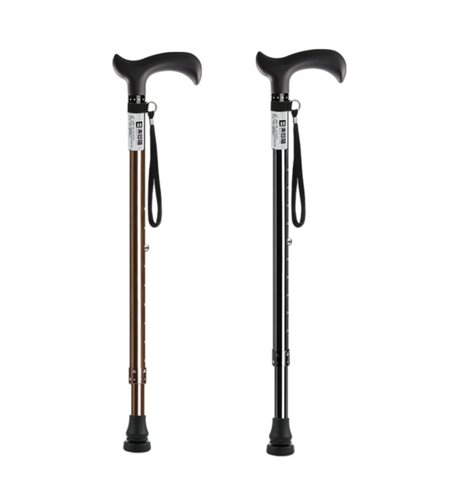 Walking Cane for Elderly Disabled Forearm Crutches Height Adjustable Non-Slip Rubber Feet Mobility Aid for Elderly Seniors & Handicap Black/Brown - Buy Online on GoSupps.com