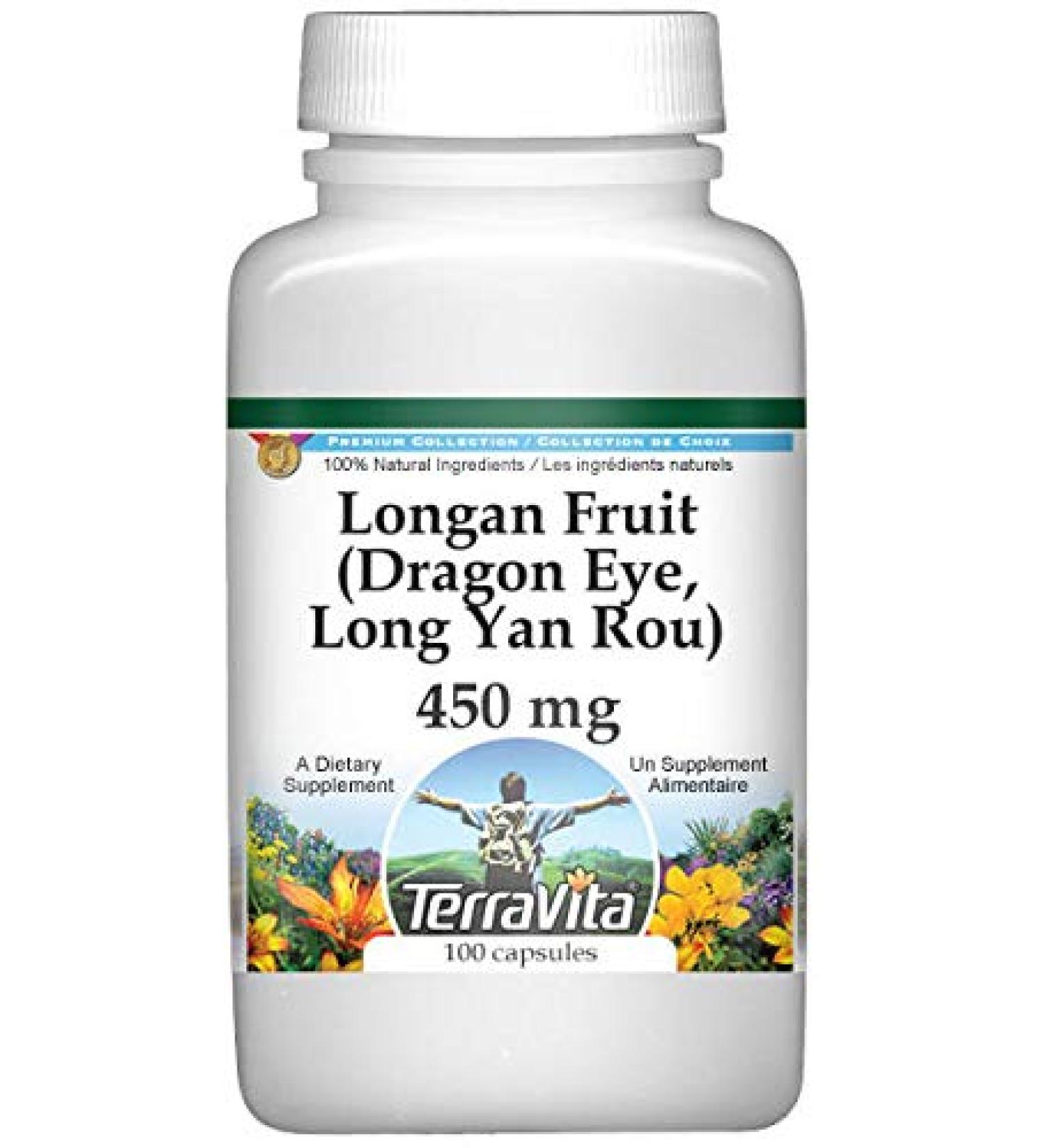 TerraVita Longan Fruit (Dragon Eye Long Yan Rou) 450mg - 100 Capsules - Buy Online on GoSupps.com