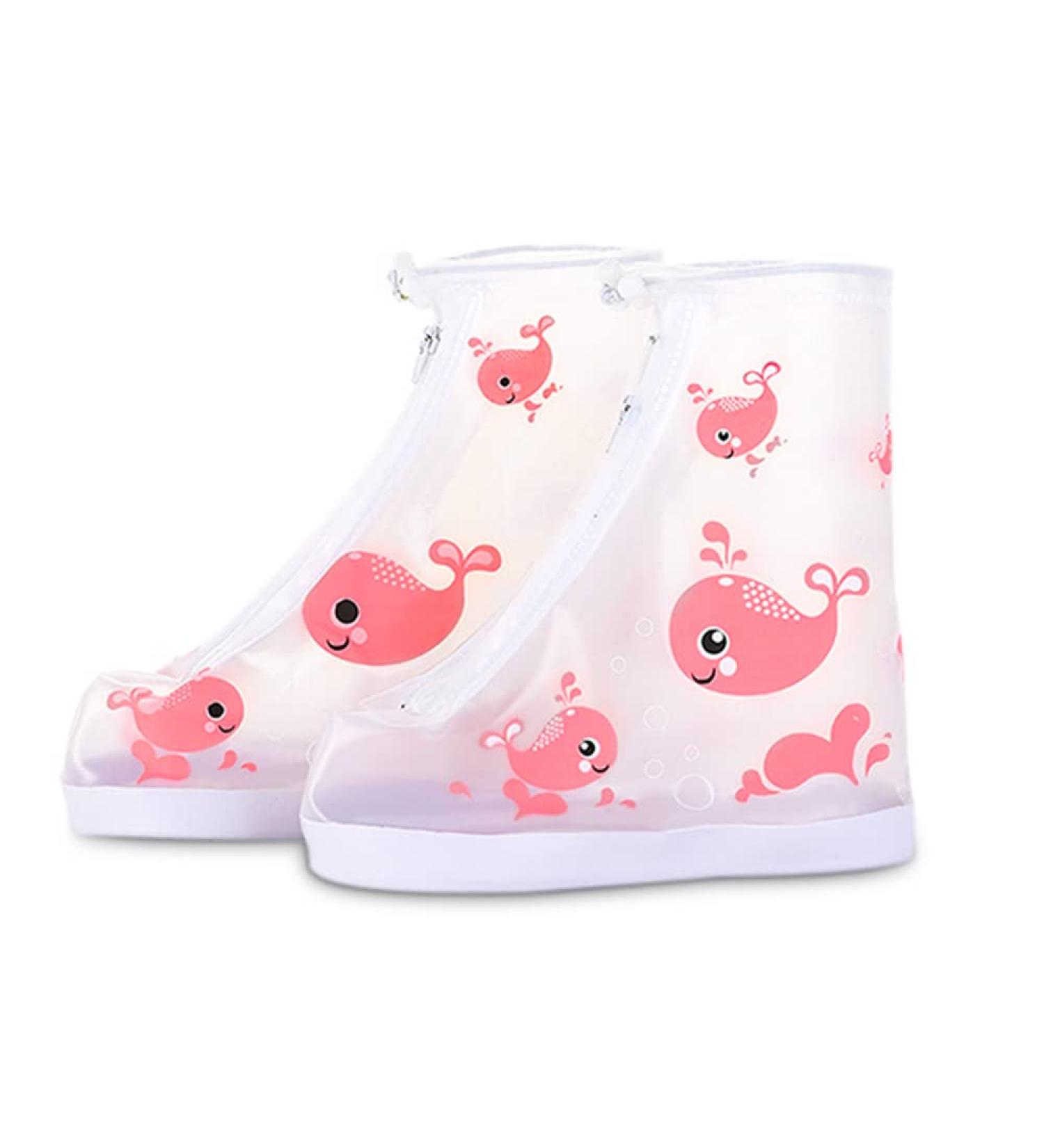 GUIGU Kids Waterproof Slip-Resistant Pink Dolphin Shoes Cover for Cycling/Mountaineering/Rain - Toddler Size - Buy Online on GoSupps.com