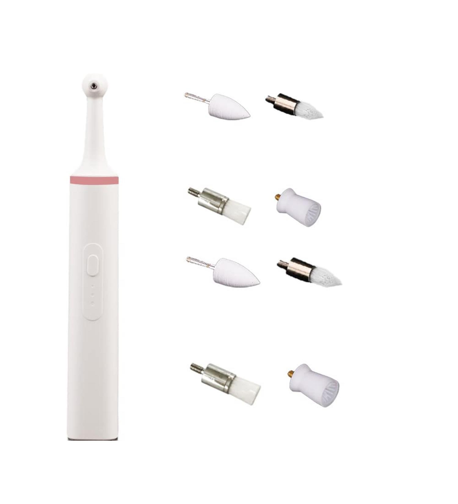 Electric Tooth Cleaning Set - Rechargeable Plaque and Calculus Remover with 3 Modes and 8 Replacement Heads - Pink Upgrade - Buy Online on GoSupps.com