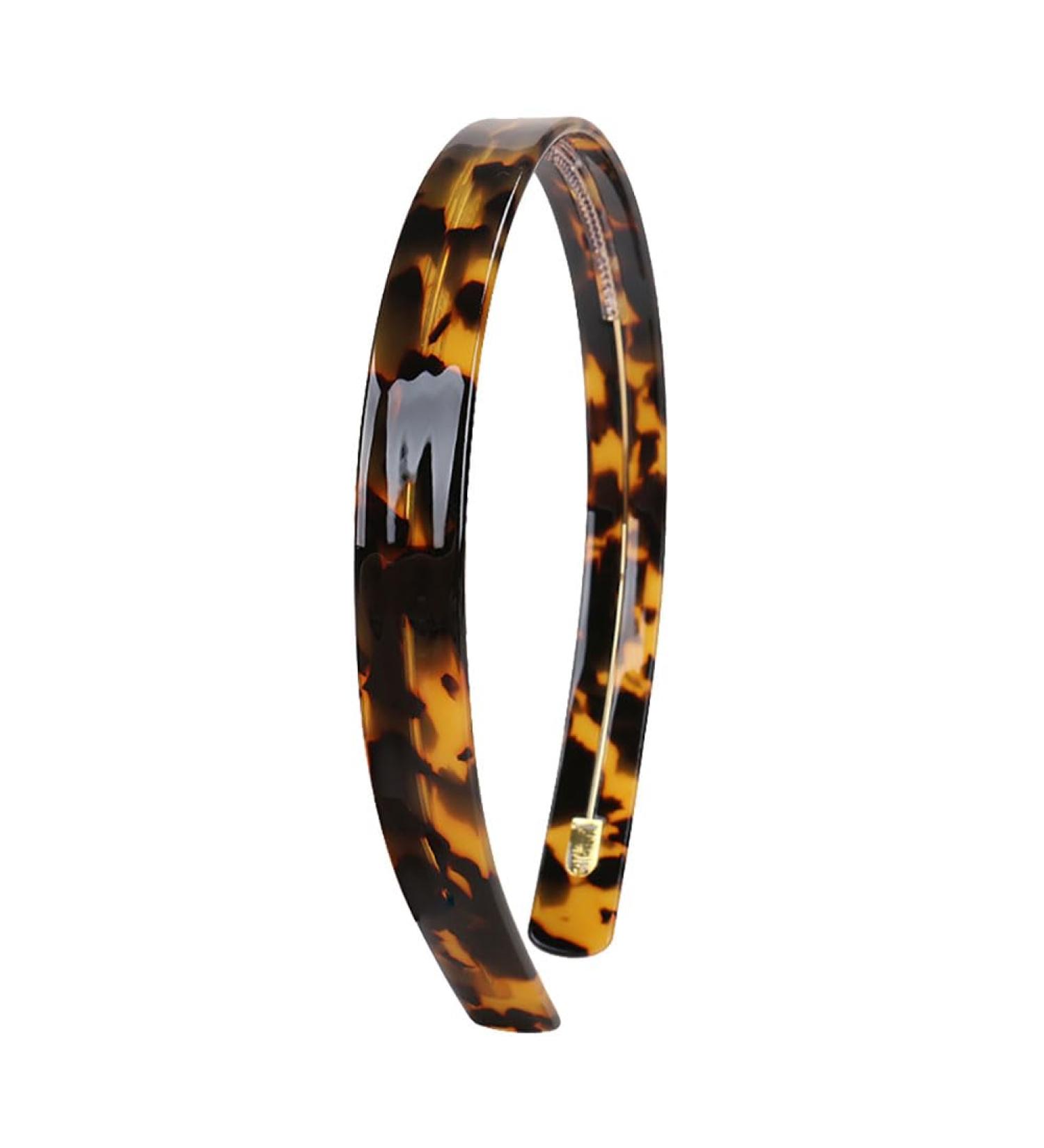 Plastic Tortoise Headband Plain Basic Head Band Non Slip Hair Hoop Hard Teeth Headbands Strong Hold Headbands Dark Leopard - Buy Online on GoSupps.com