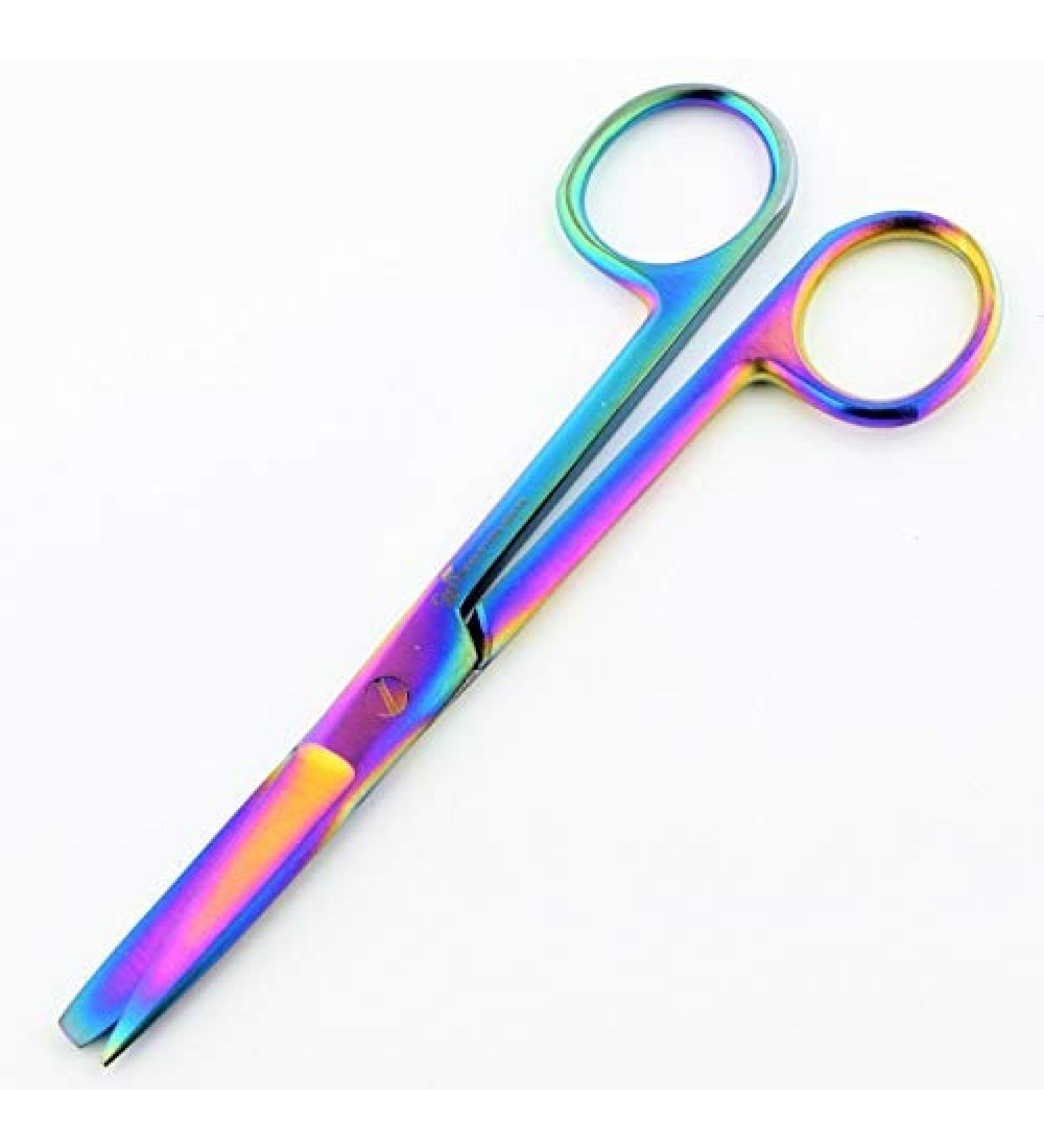 Nursing Scissors Dressing Scissors 14.5cm Pet Grooming First Aid Home Use (14sm STR Sharp/Blunt Multi - Titanium) 14sm STR Sharp/Blunt Multi - Titanium