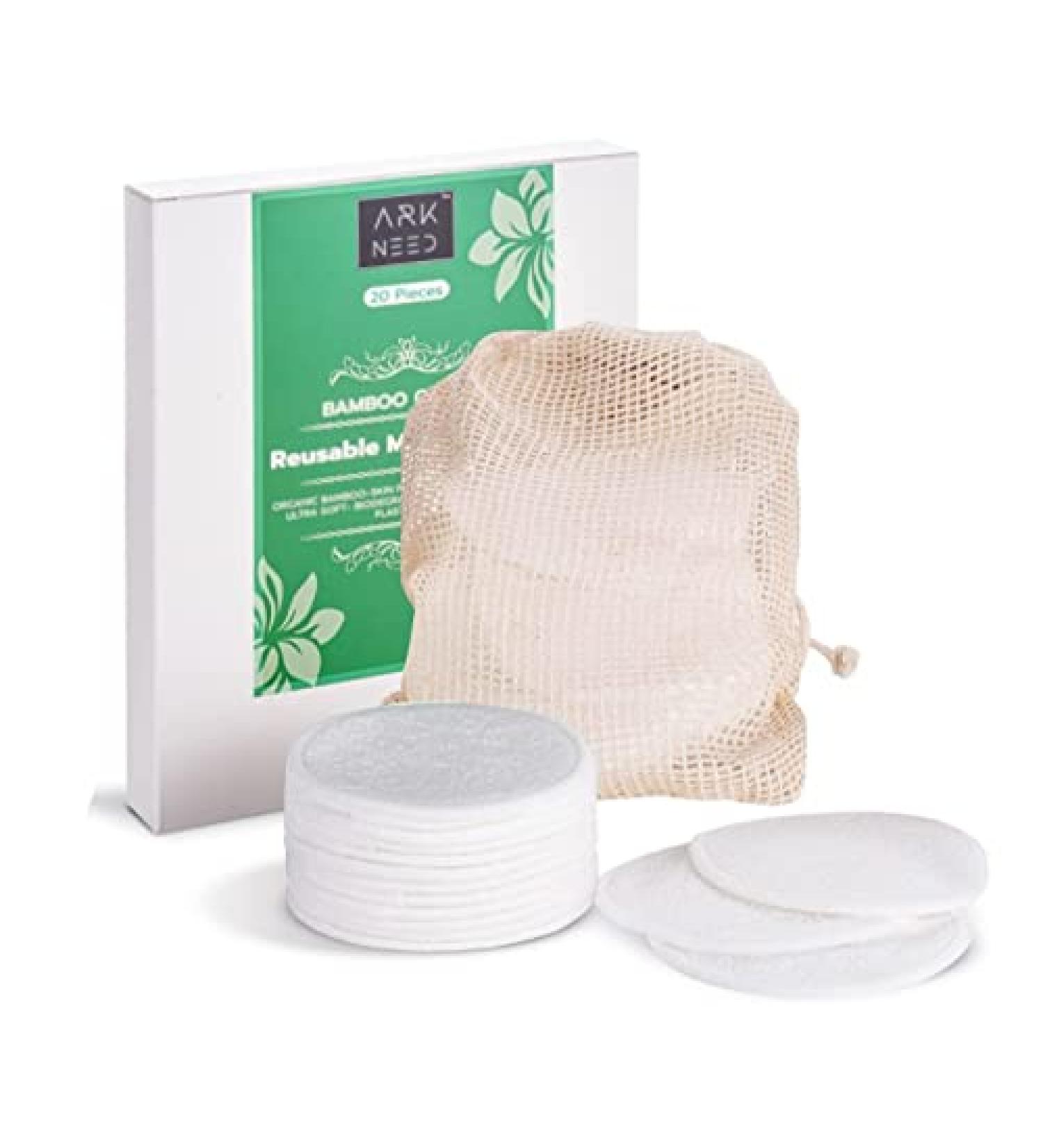 ARKneed Cotton Pads Pack of 30 Reusable Eco-Friendly Bamboo Face Cleaning Pads with Dedicated Laundry Mesh Bag for Day-Night Makeup Removing 30 Count (Pack of 1) - Buy Online on GoSupps.com