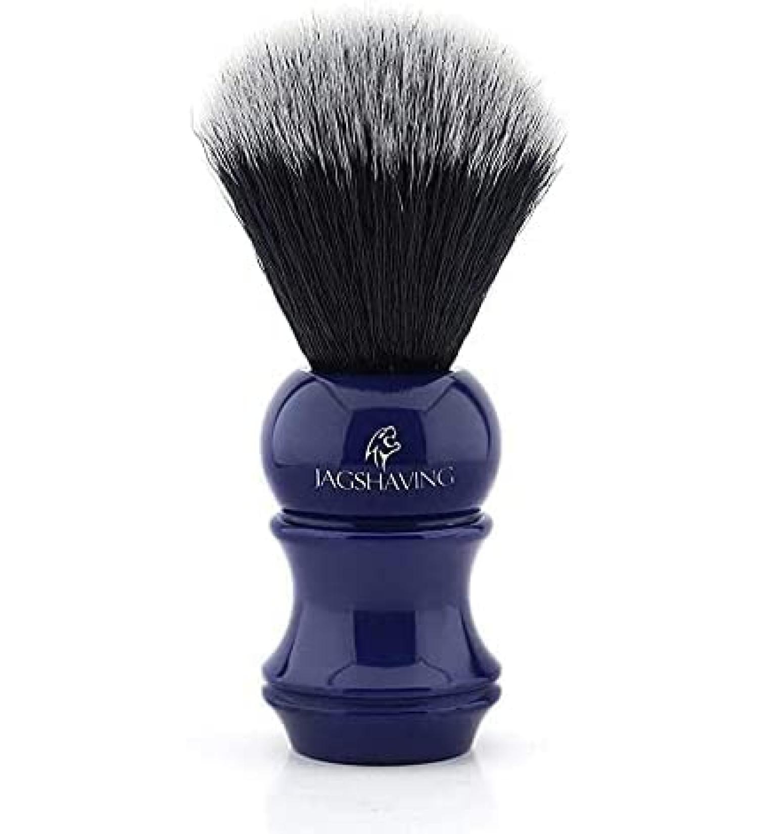Fine black synthetic hair brush with blue resin handle shaving brush for men soft hair brush