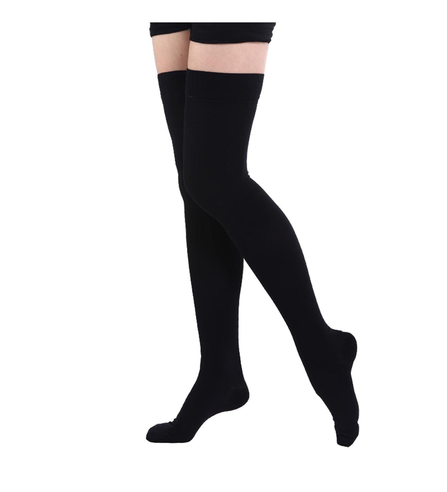Compression Stockings for Women | Absolute Support Closed Toe Opaque Relief for Swelling & Varicose Veins 20-30 mm HG - Black L/XL - Buy Online on GoSupps.com