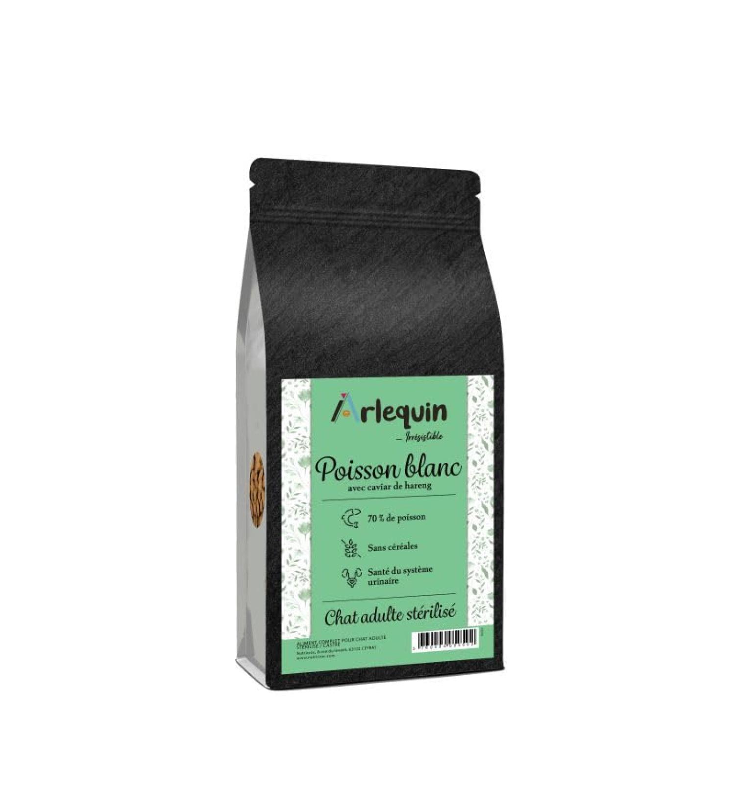 Croquette Sterilized Cat Arlequin Irresistible Superfood without cereals White Fish Caviar DE Herring (5 kg)